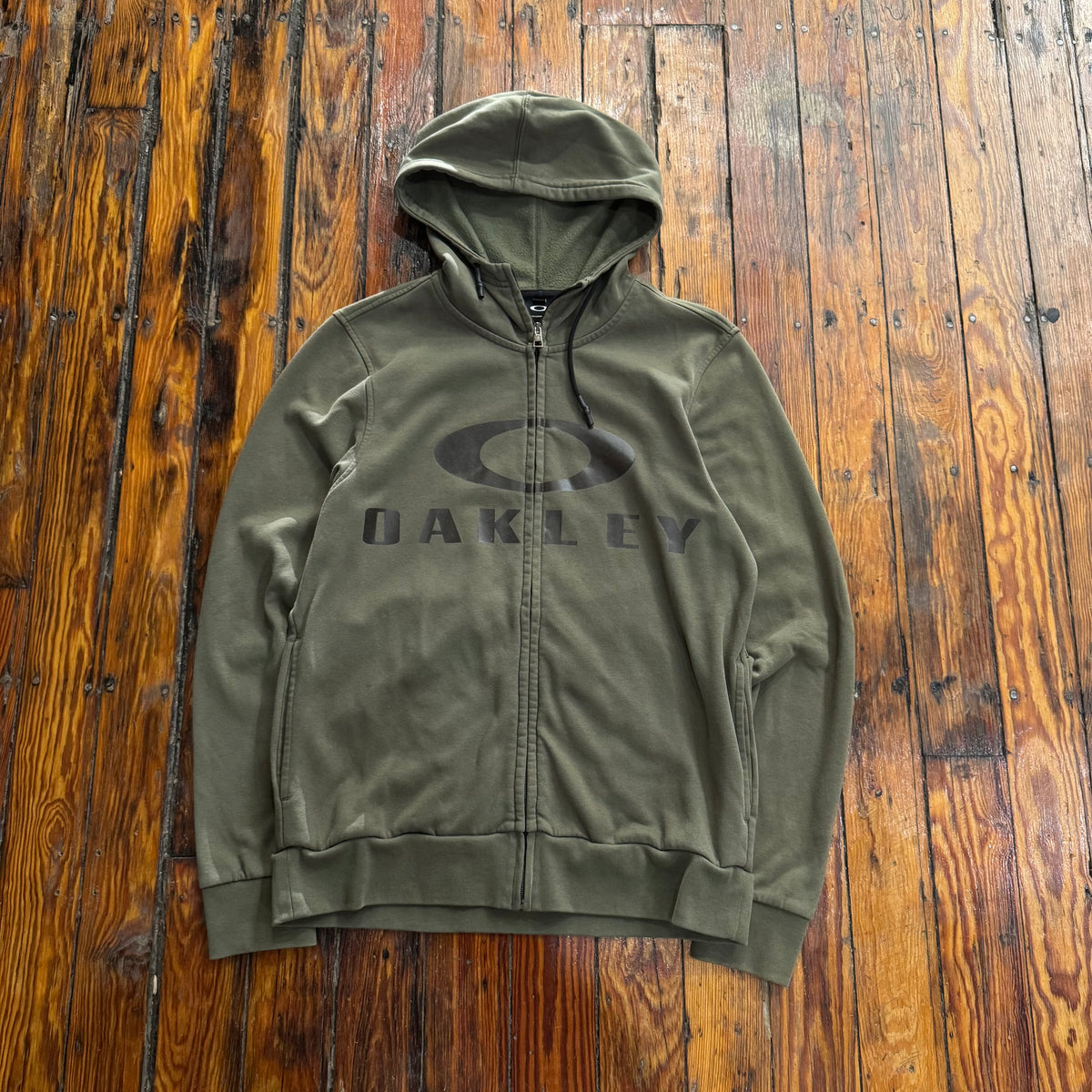 Y2K Oakley Zip-Up Hoodie Sz L