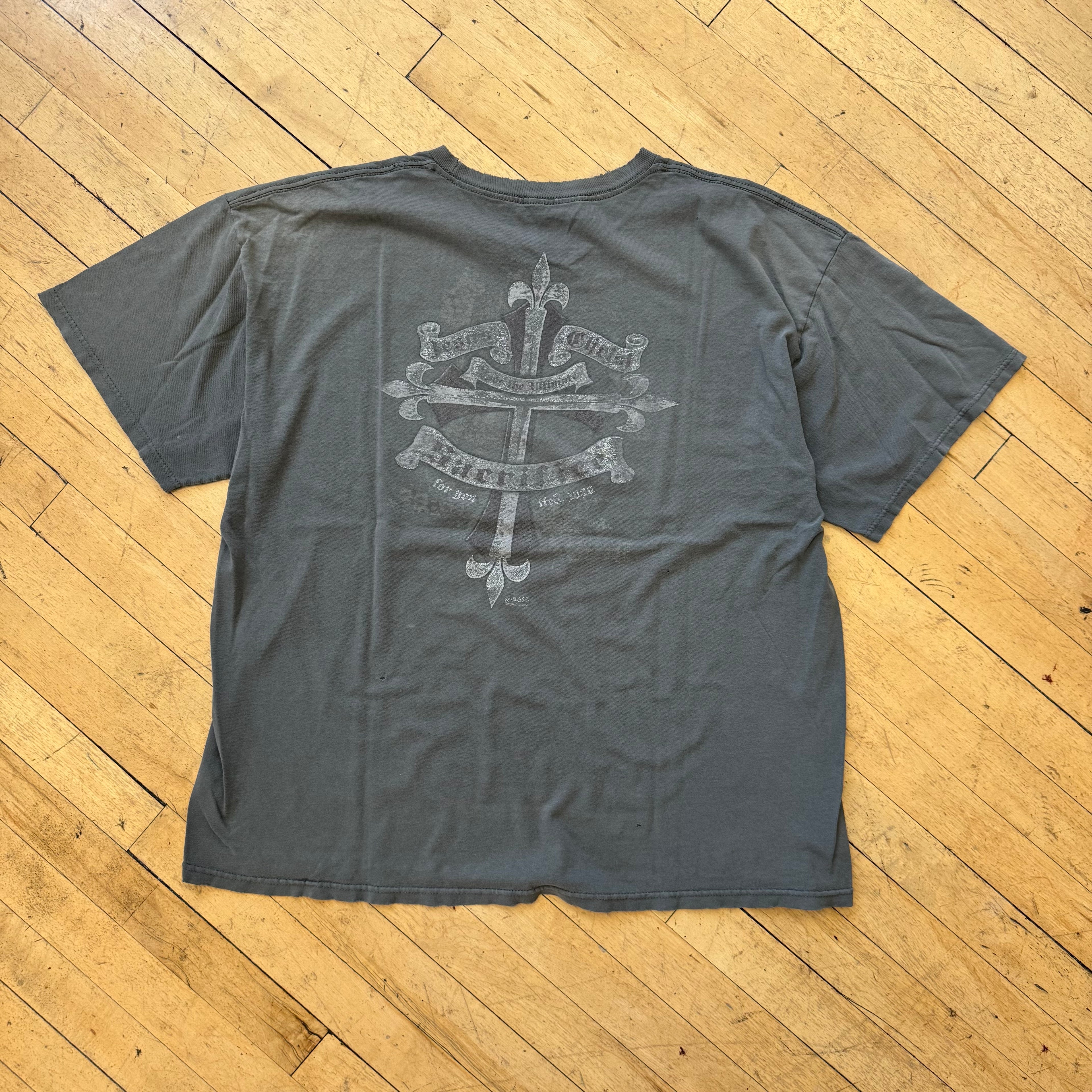Vintage Faded Religious T-shirt Sz XL