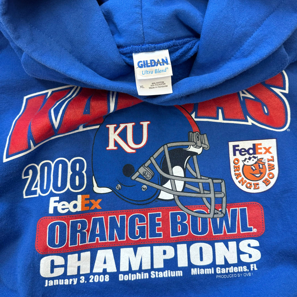 2000s Kansas Jayhawks Orange Bowl Champions Hoodie Sz XL