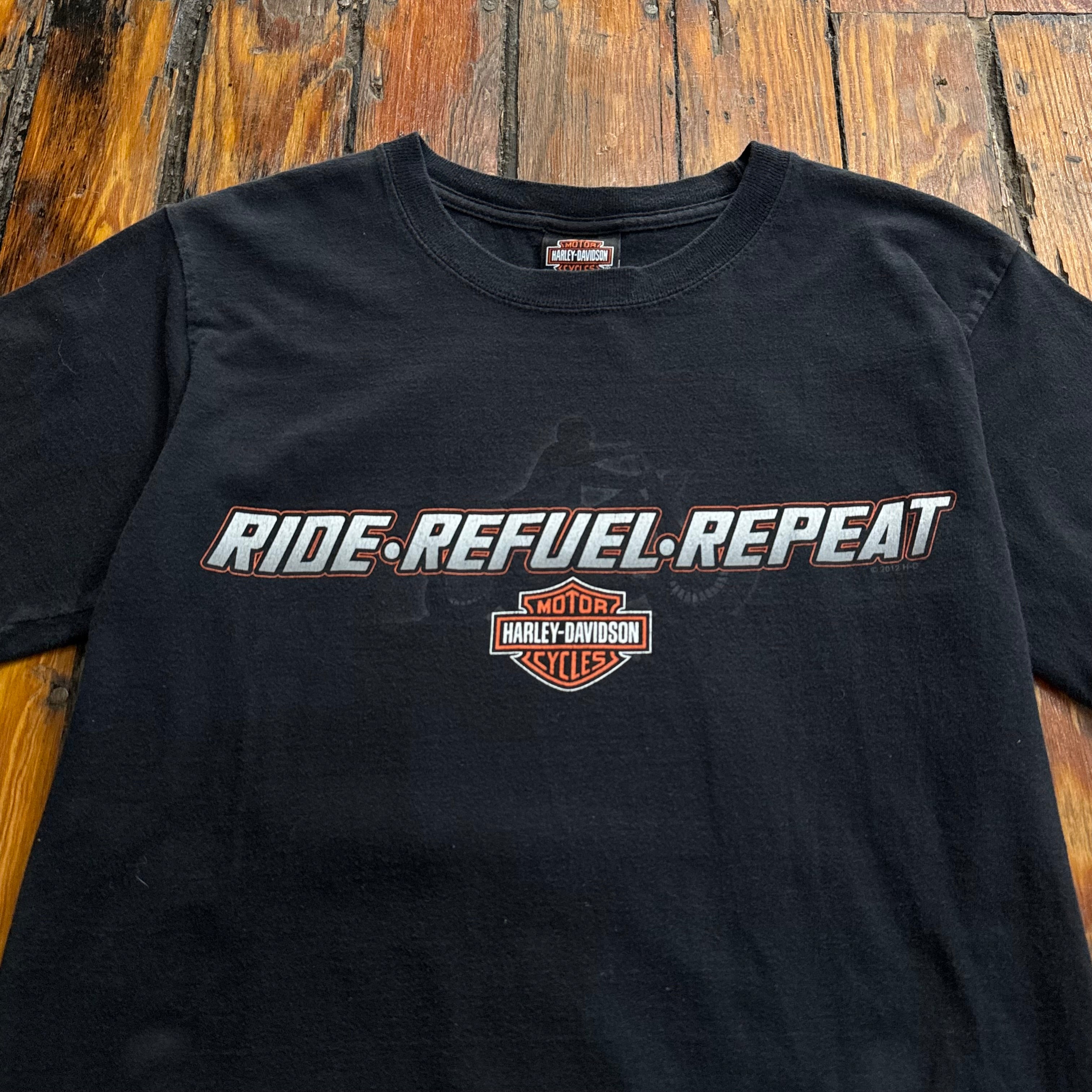 00s Harley Davidson Ride, Refuel, Repeat T-shirt Sz S