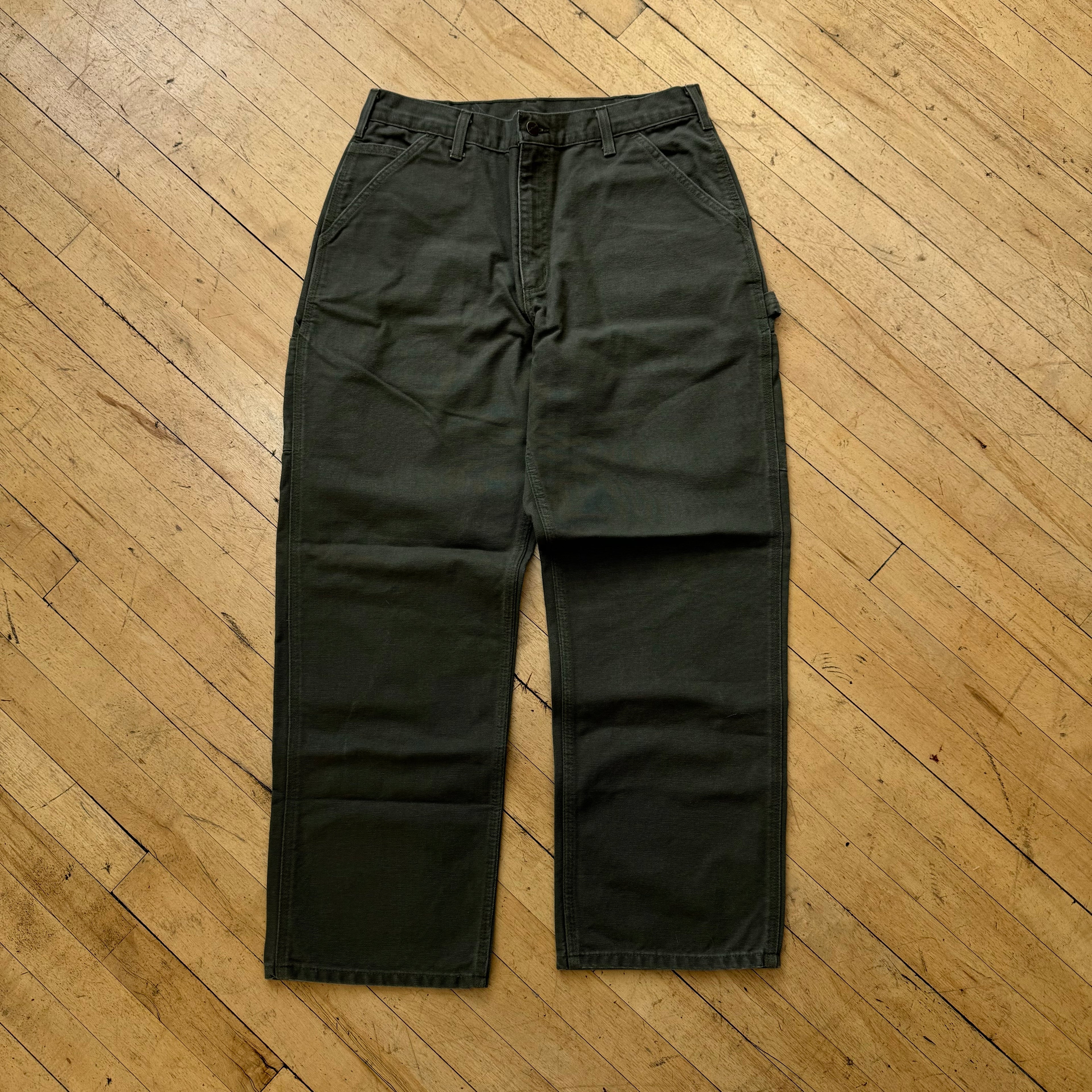 Vintage Olive Carhartt Denim Jeans Sz 34x30