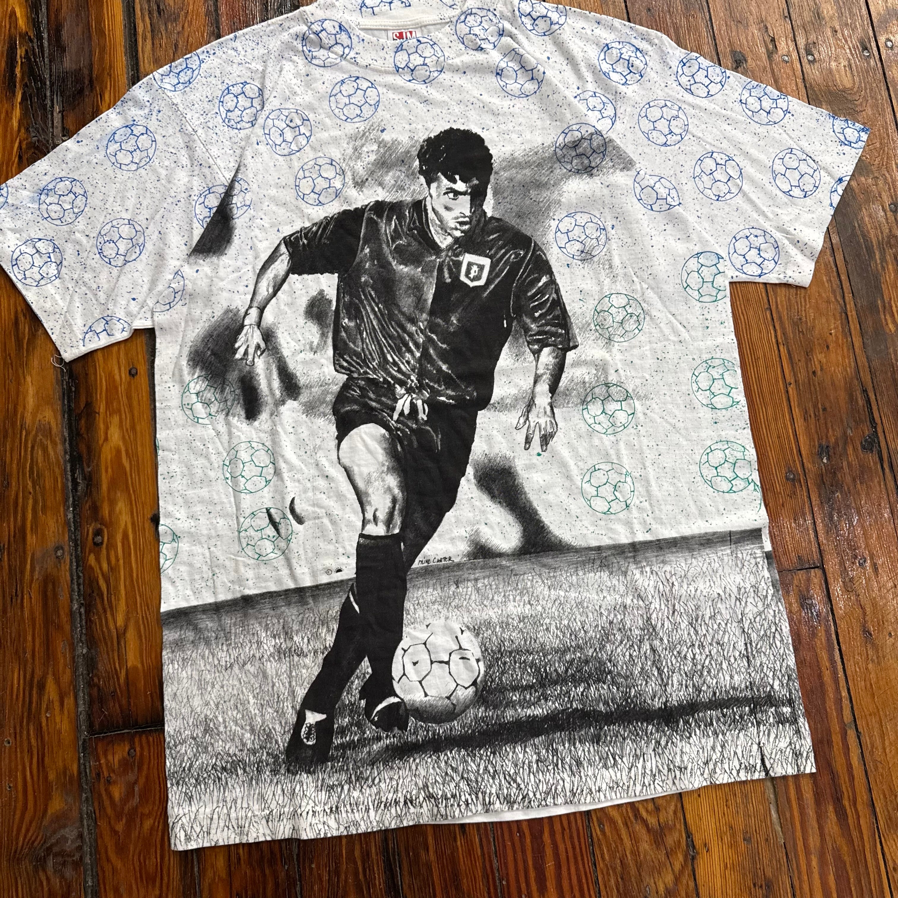 Vintage Soccer AOP T-shirt Sz XL