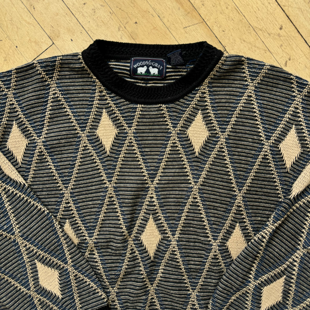 Vintage Woods & Grey Knit Sweater Sz XL