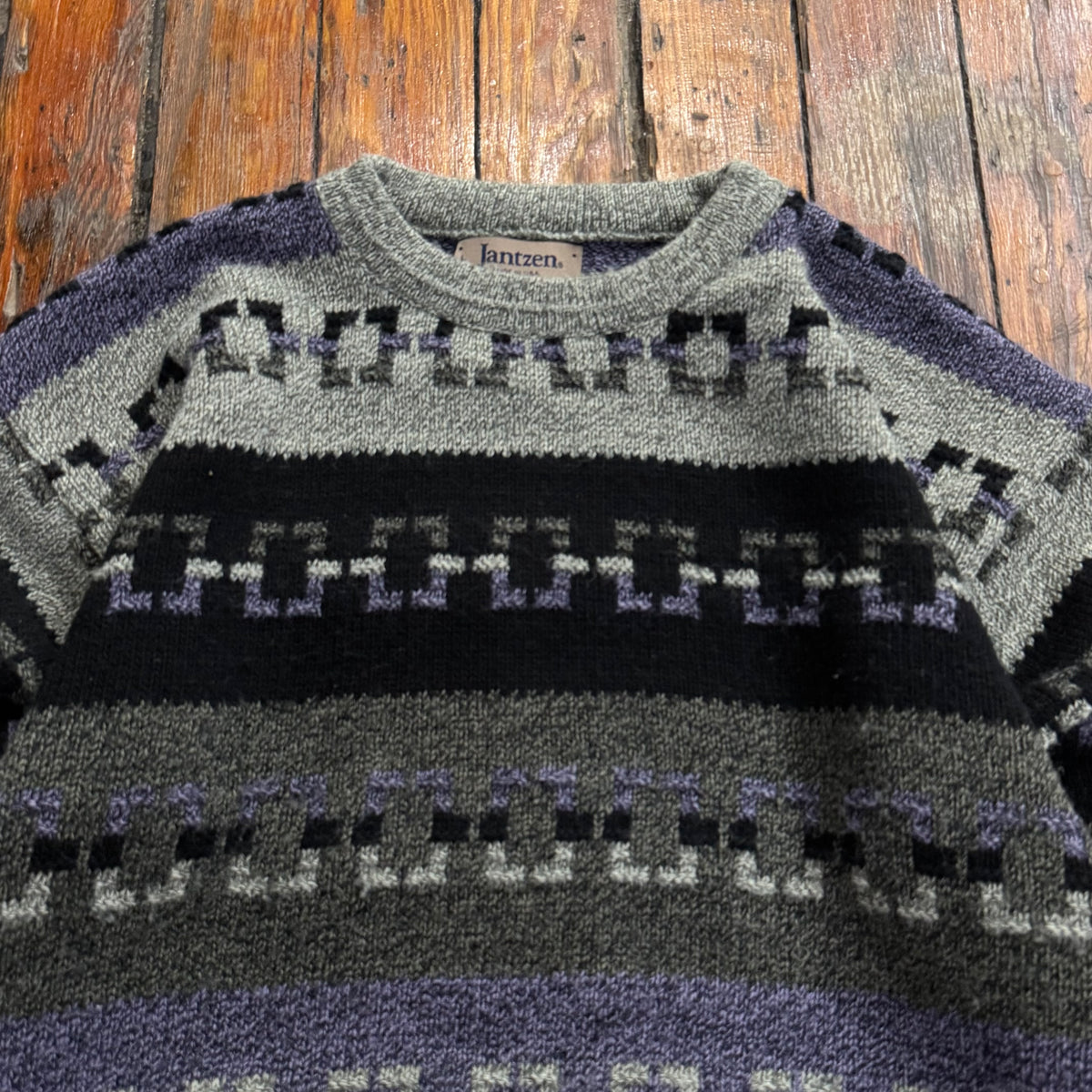 Vintage Jantzen Knit Patterned Sweater Sz XL