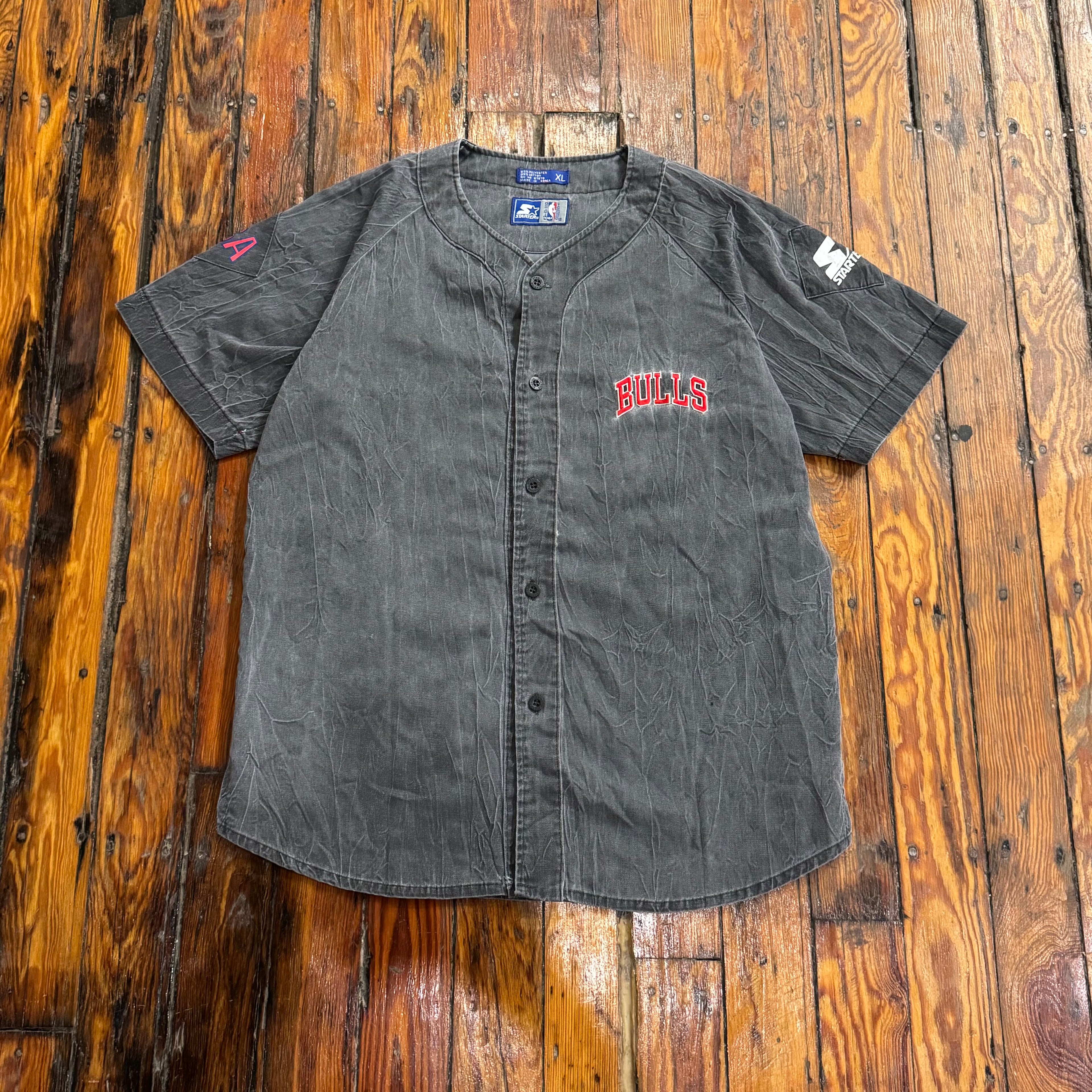 Vintage Chicago Bulls Starter Baseball Jersey T-shirt Sz XL