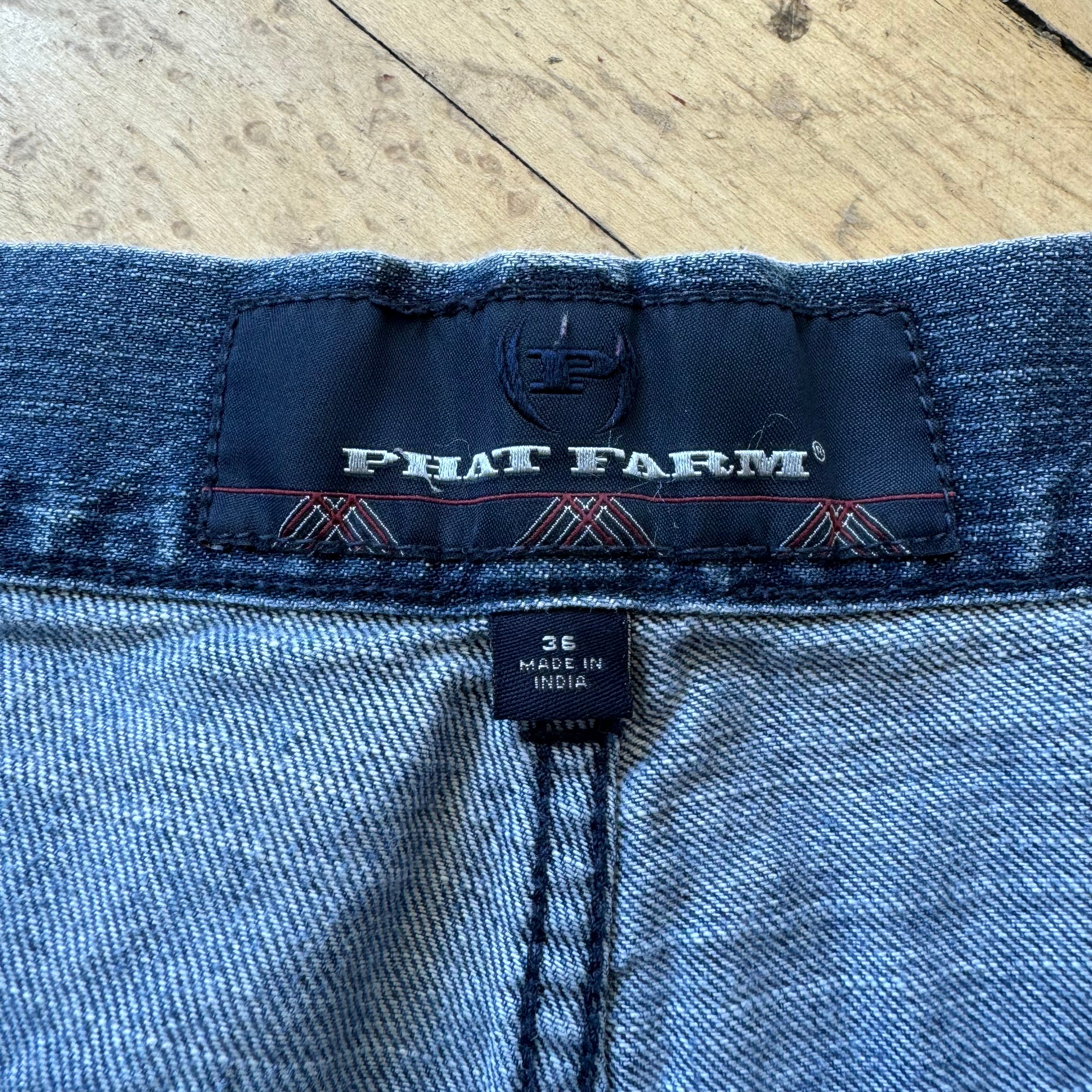 Y2K Phat Farm Denim Jean Shorts Sz 36