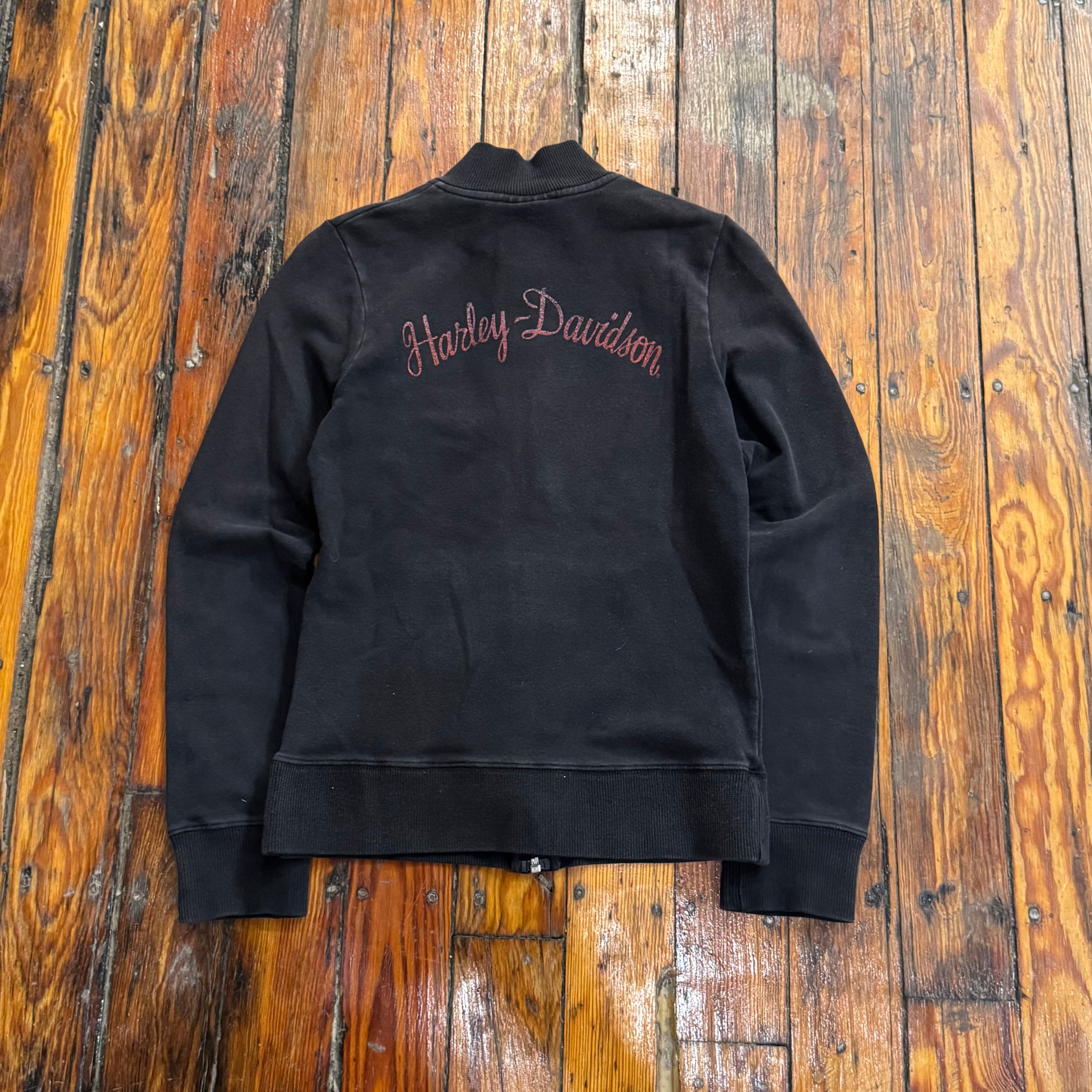 Y2K Harley Davidson Heart Zip-Up Jacket Sz S