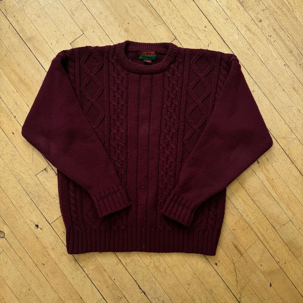 Vintage Maroon Oakton Knit Sweater Sz L