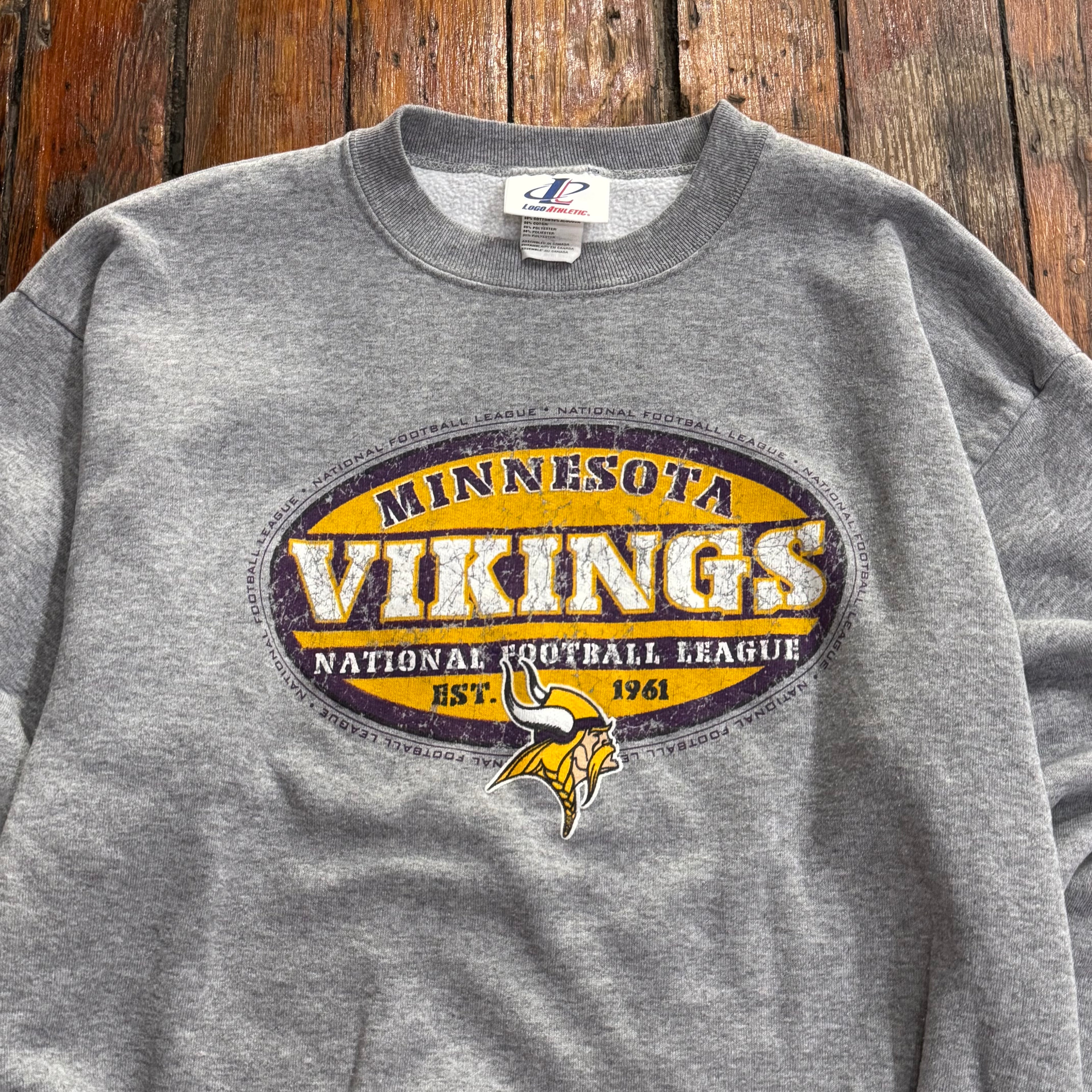 Vintage Minnesota Vikings Oval Crewneck Sz L
