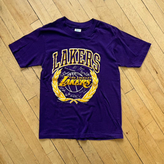 Vintage 80s La Lakers Player Signature T-shirt Sz M