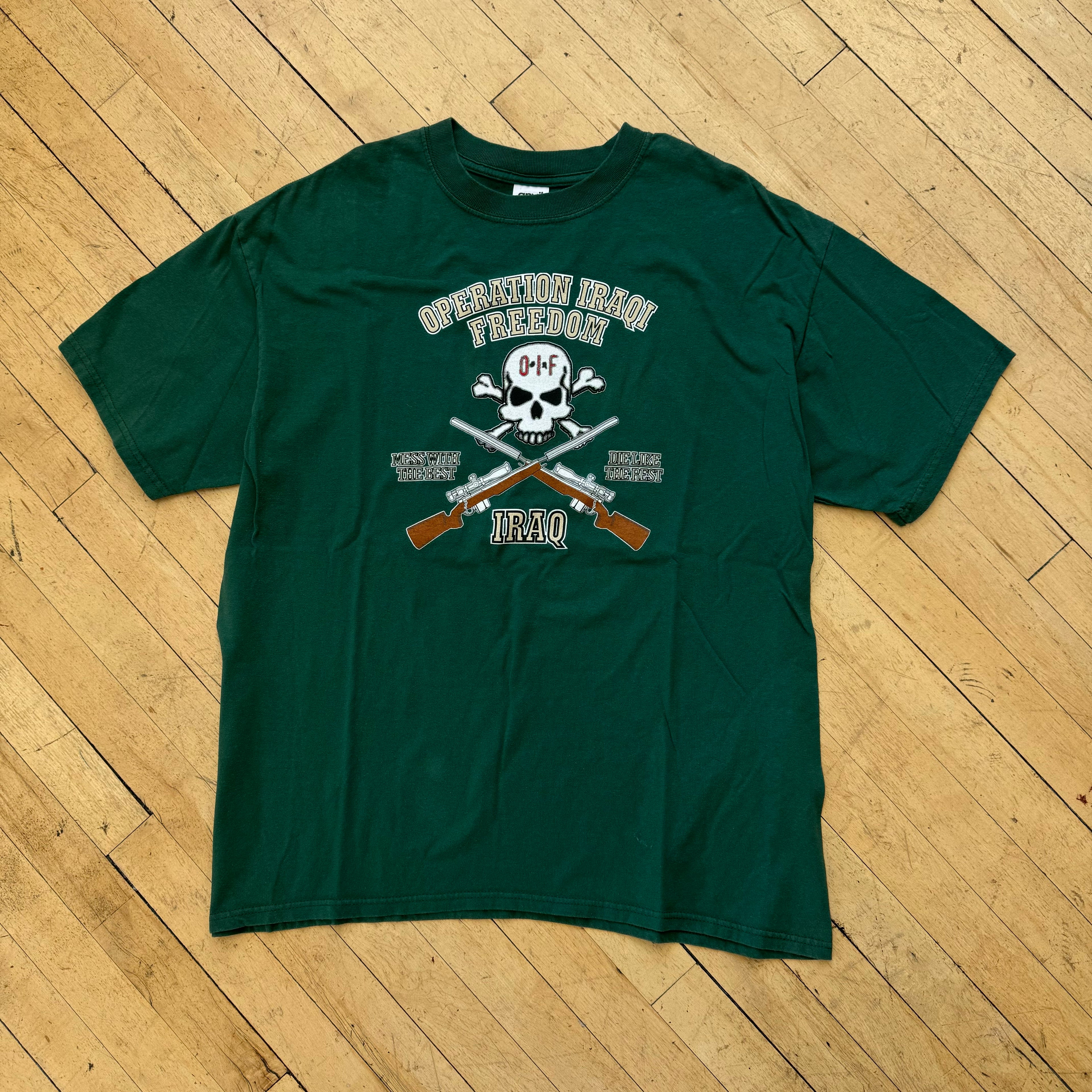 Y2K Operation Iraqi Freedom T-shirt Sz L