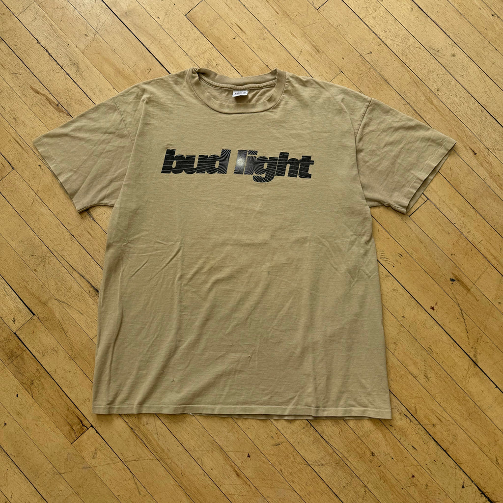 Vintage Thrashed Bud Light SpellOut T-shirt Sz XXL