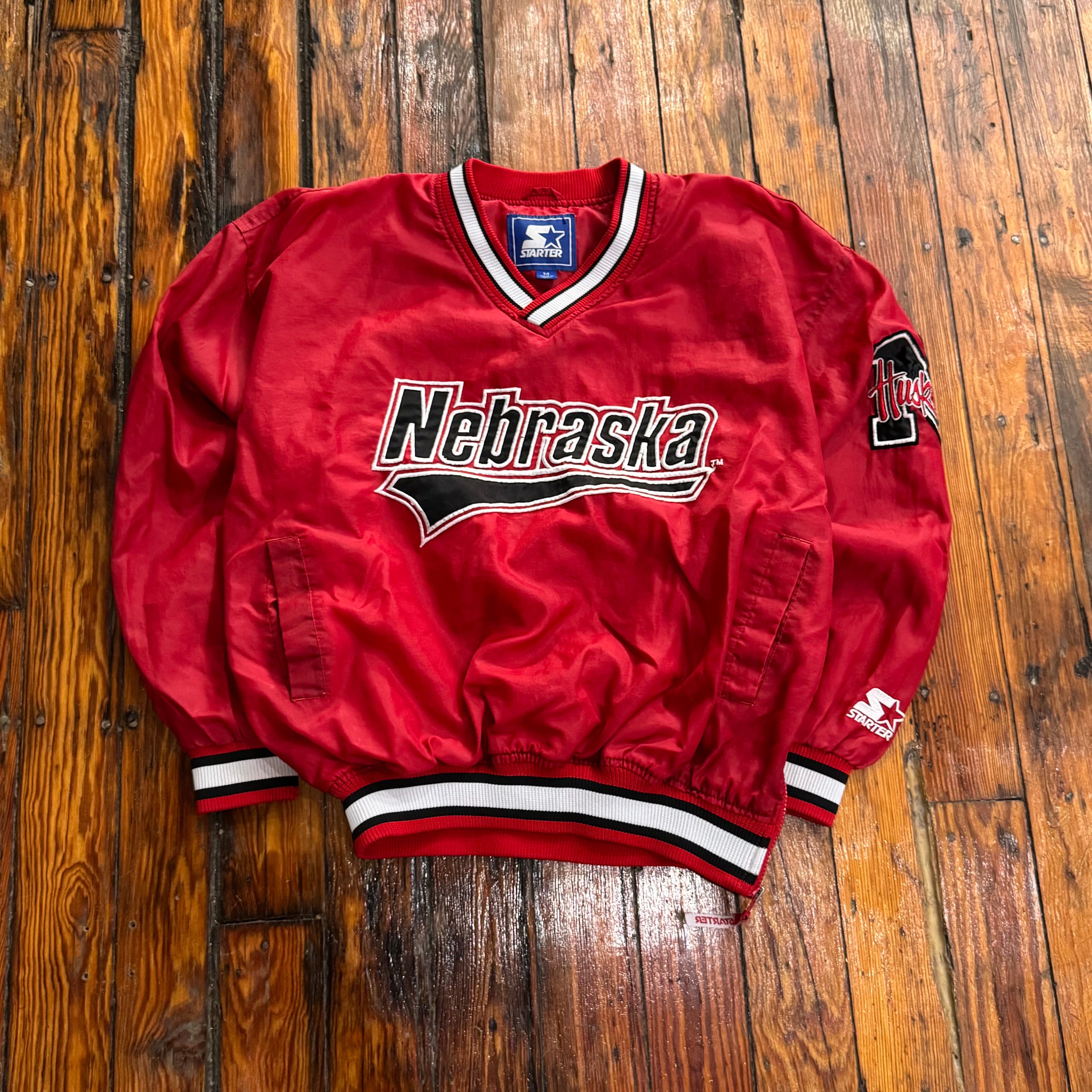 Vintage Starter Nebraska Huskers Pullover Jacket Sz M