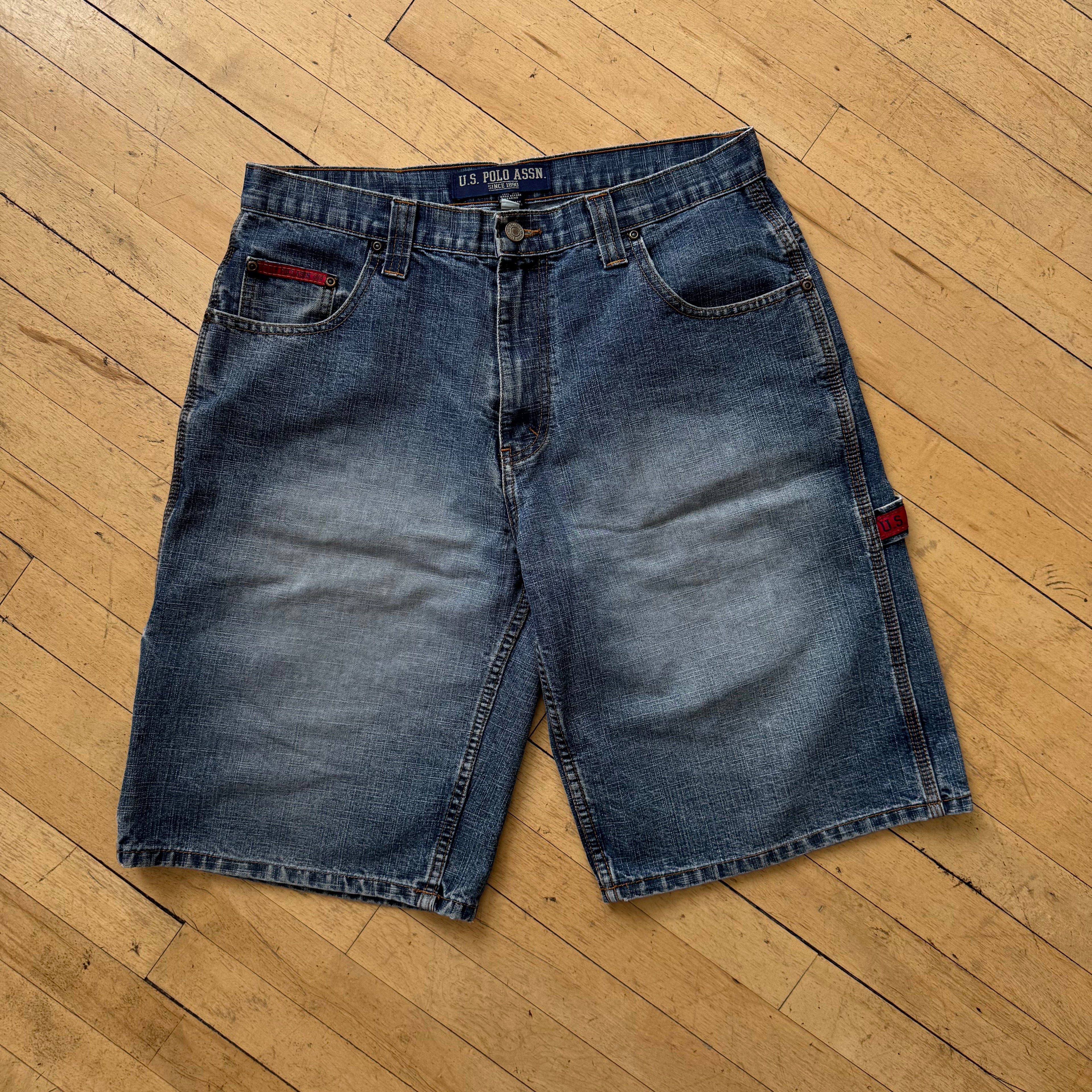 Vintage US Polo ASSN Denim Jean Shorts Sz 34