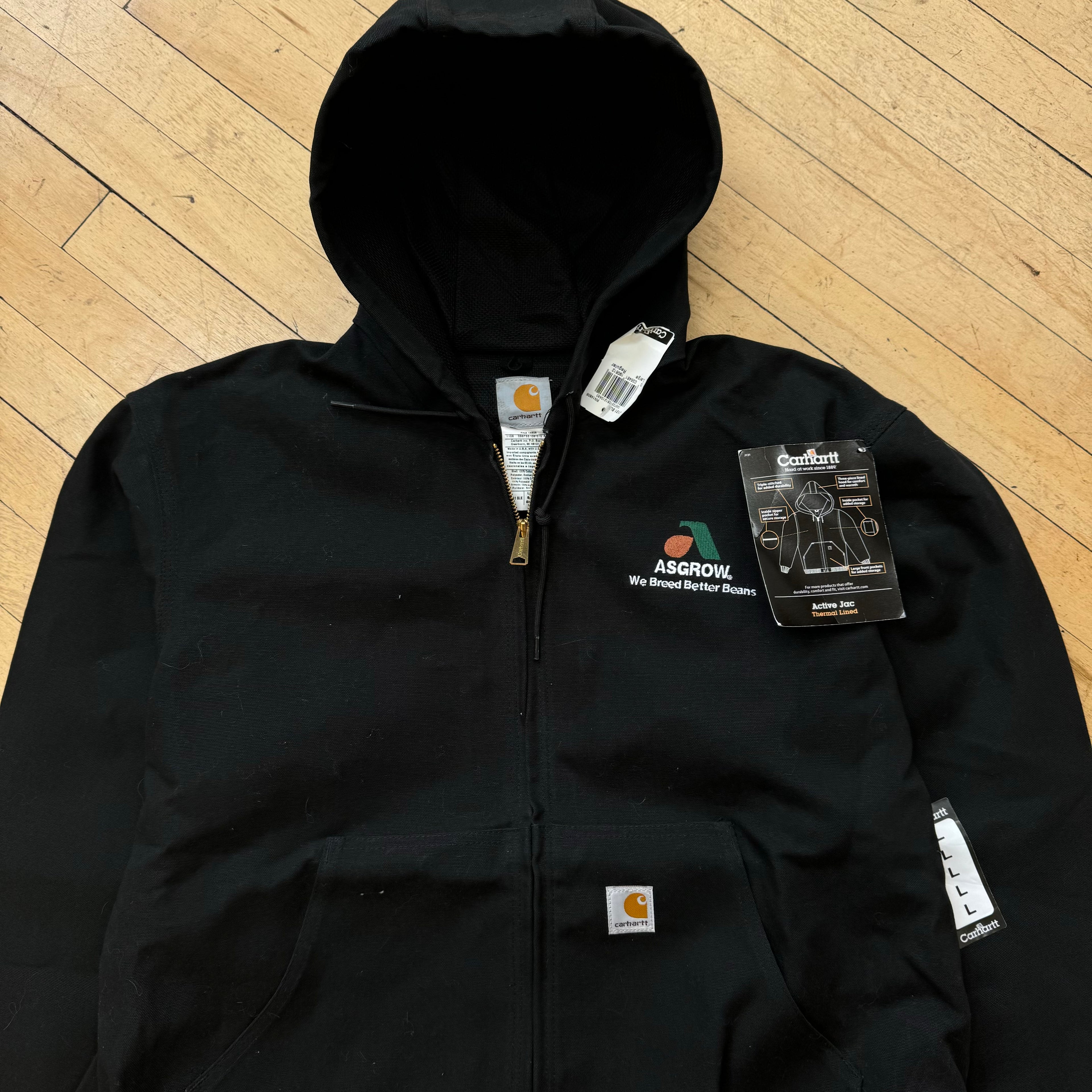 Vintage Carhartt Black Active Jacket New W/ Tags Sz L