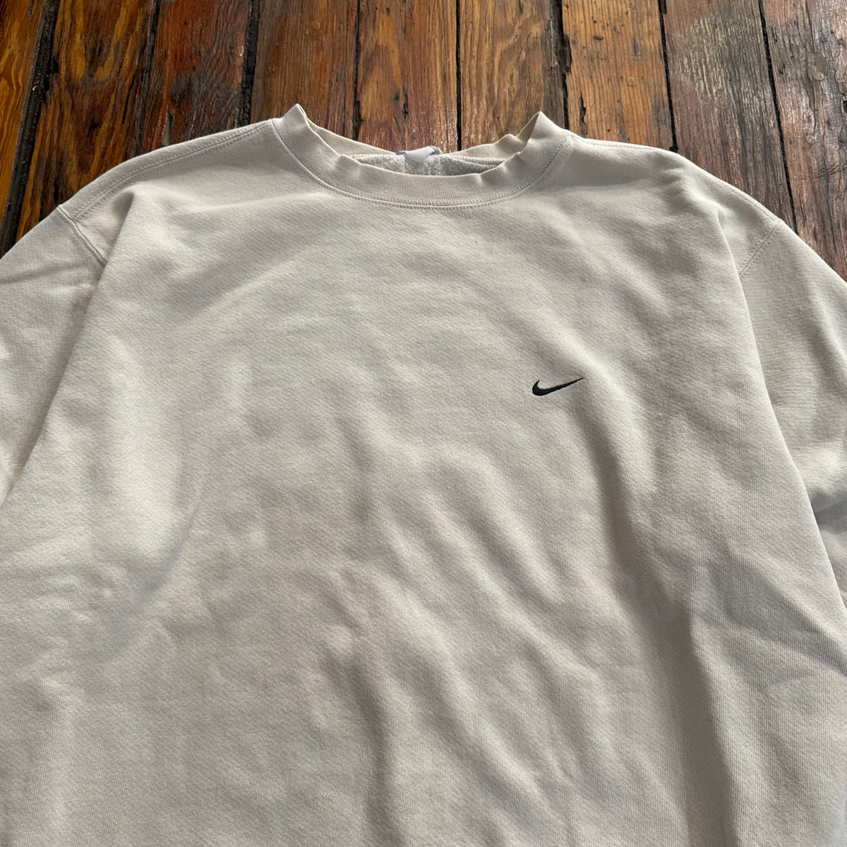 Vintage Cream Nike Simple Swoosh Crewneck Sz XL
