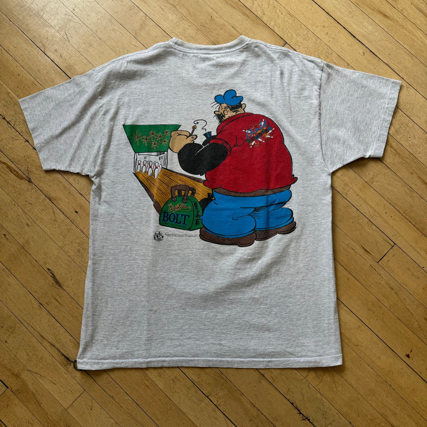 Vintage Popeye Bolt Bomber T-shirt Sz L