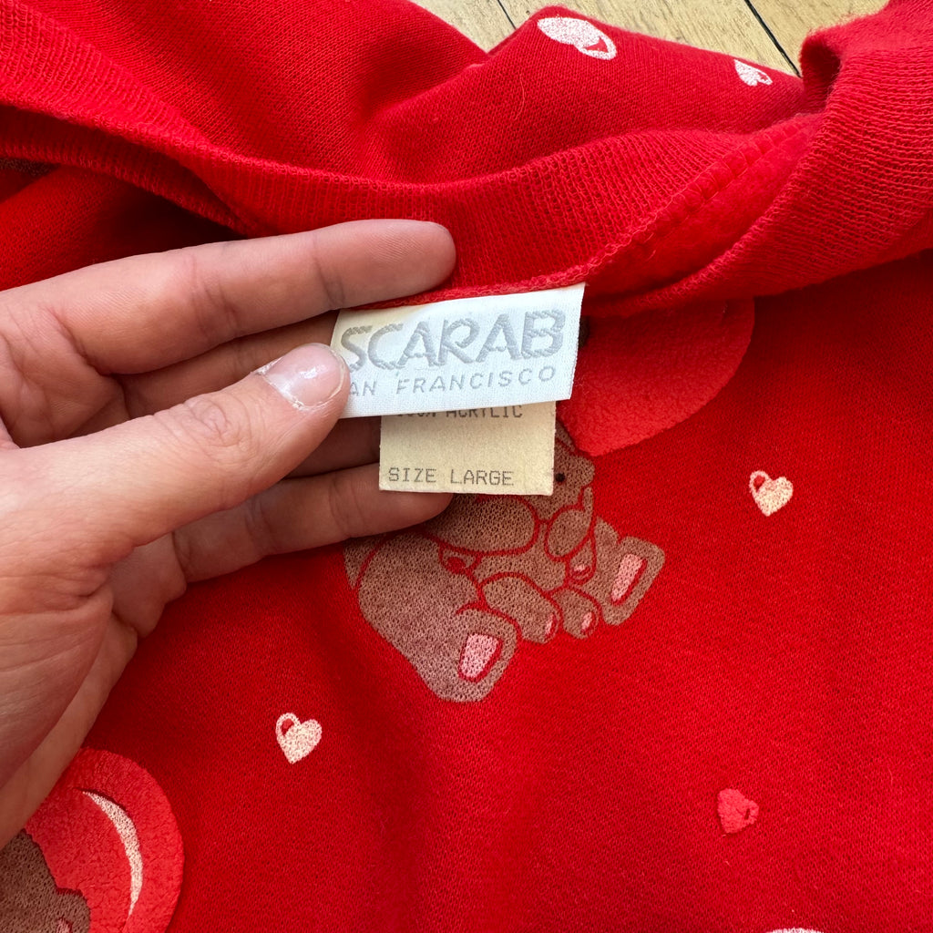 Vintage Hearts & Bears Crewneck Sz L