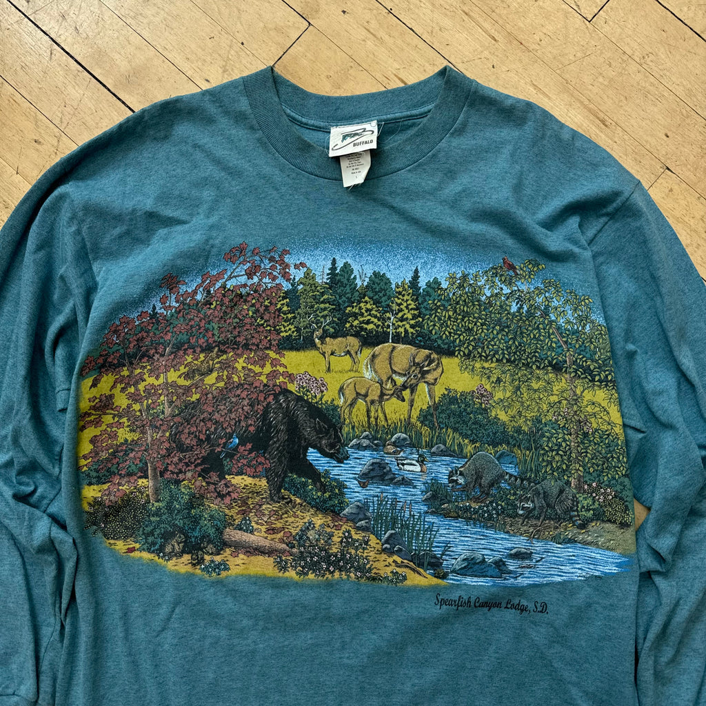 Vintage Wrap Around Nature Spearfish SD T-shirt Sz L