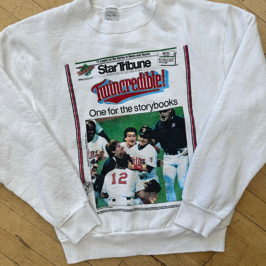 Vintage Star Tribune Minnesota Twins CrewNeck Sz L