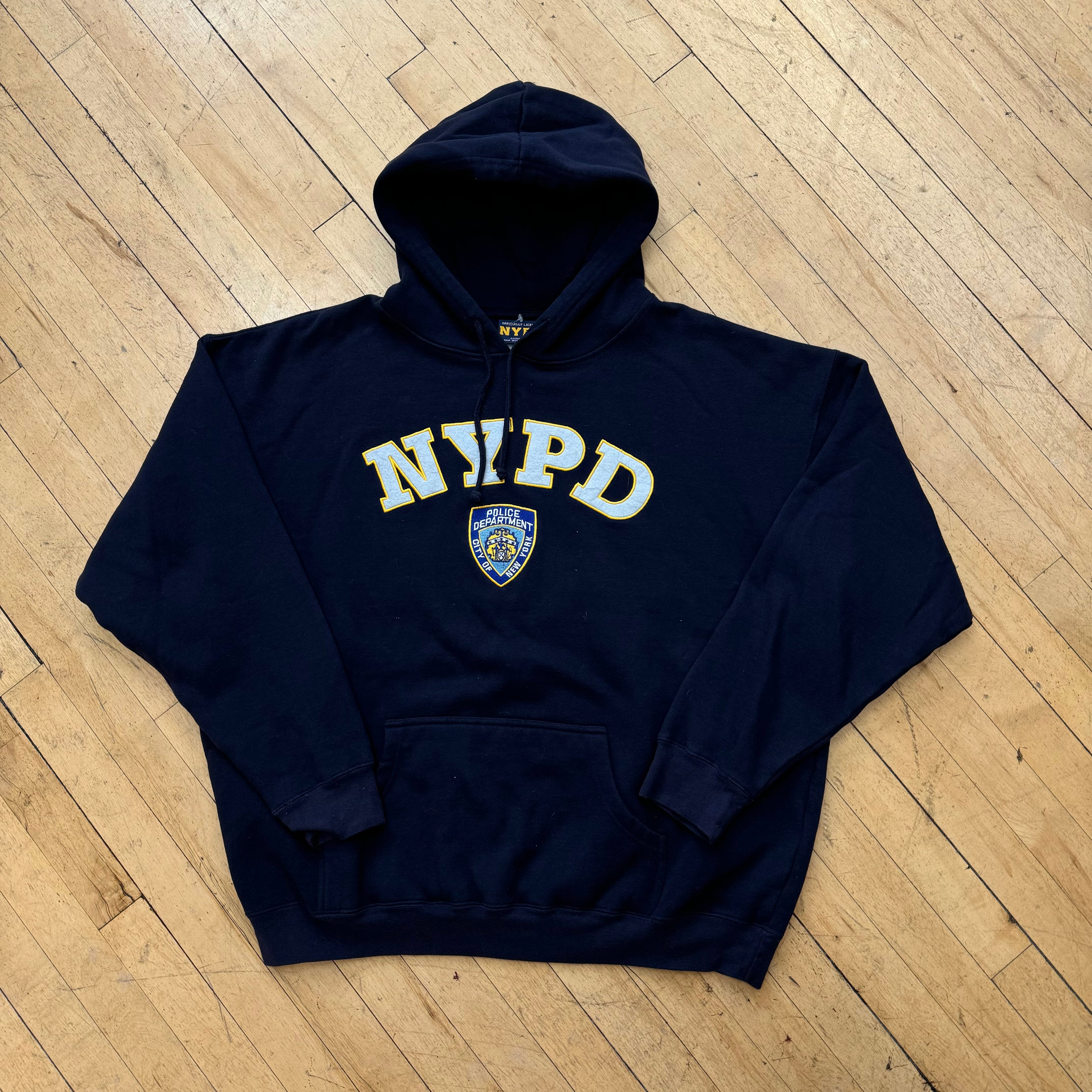 Vintage NYPD SpellOut Hoodie Sz XXL