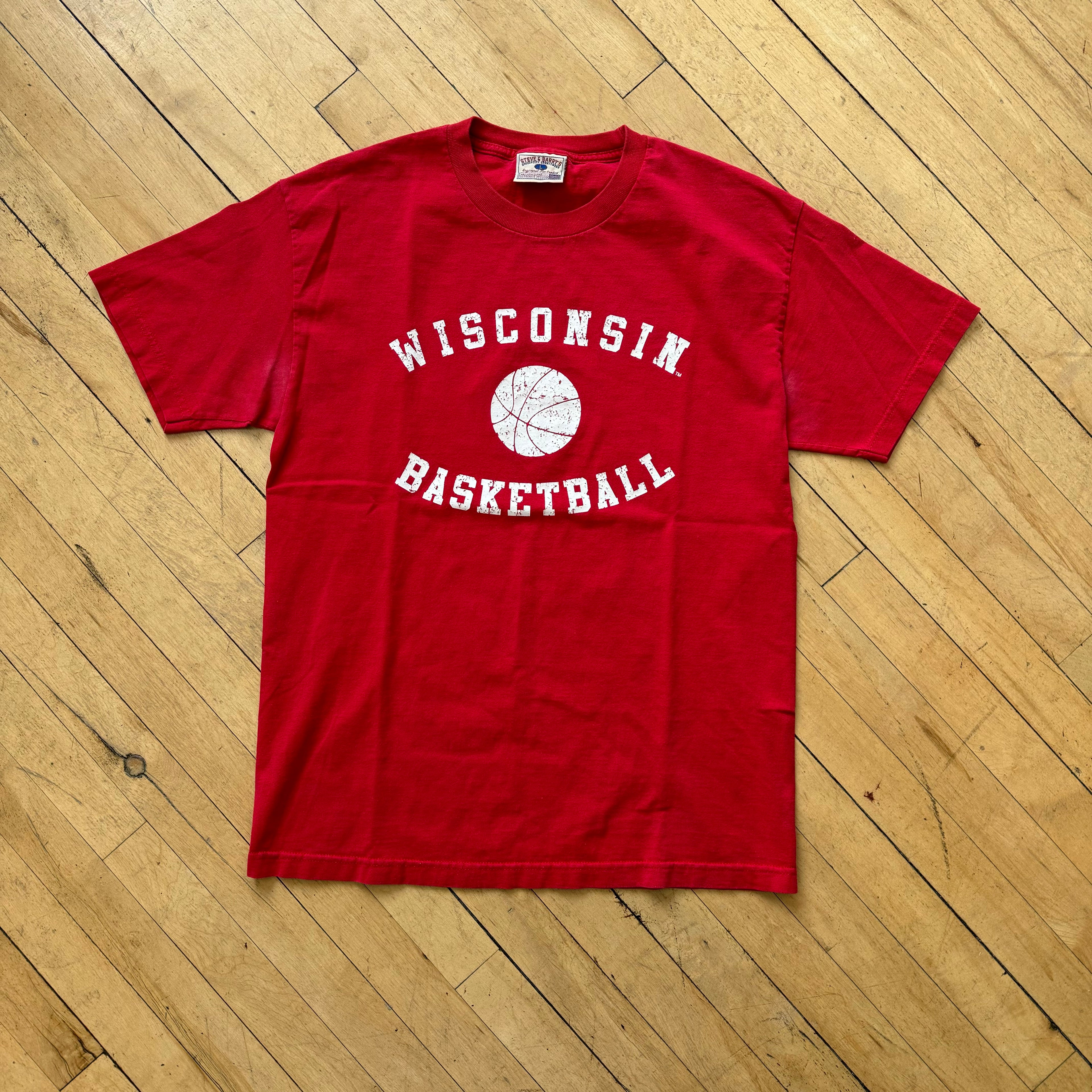 Vintage Wisconsin Basketball SpellOut T-shirt Sz L