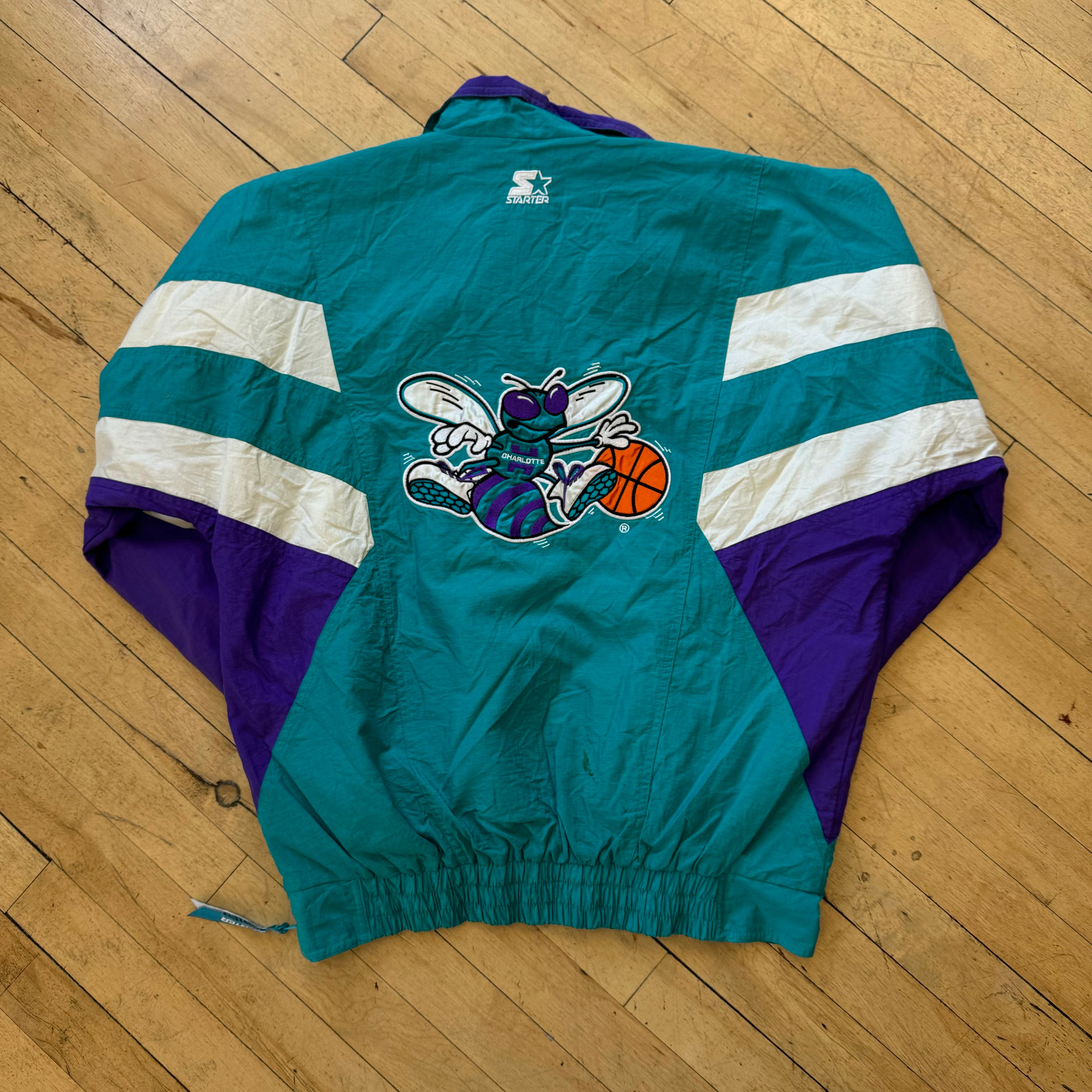 Vintage Stater Charlotte Hornets Jacket Sz L