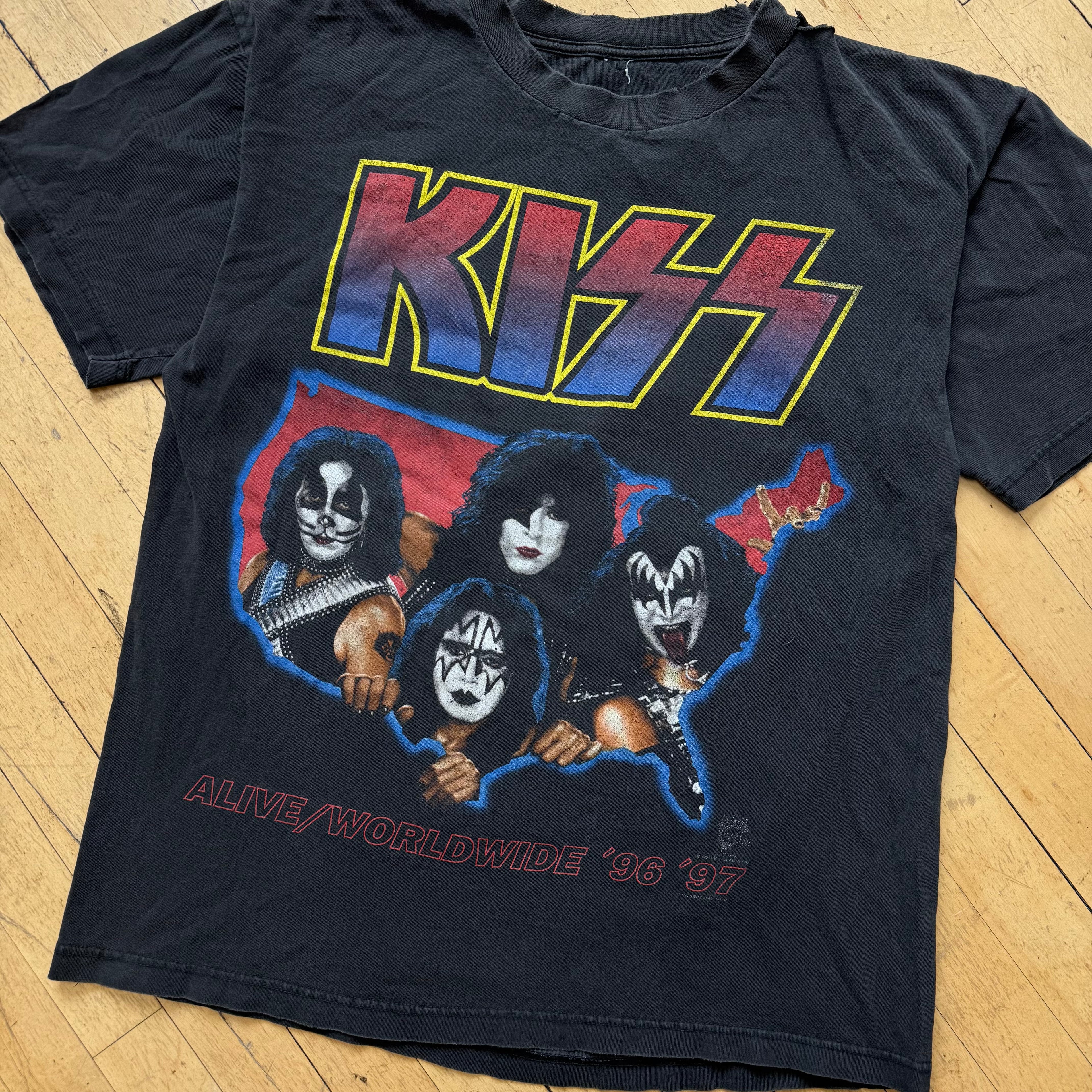 Vintage Kiss Alive Worldwide Tour T-shirt Sz L