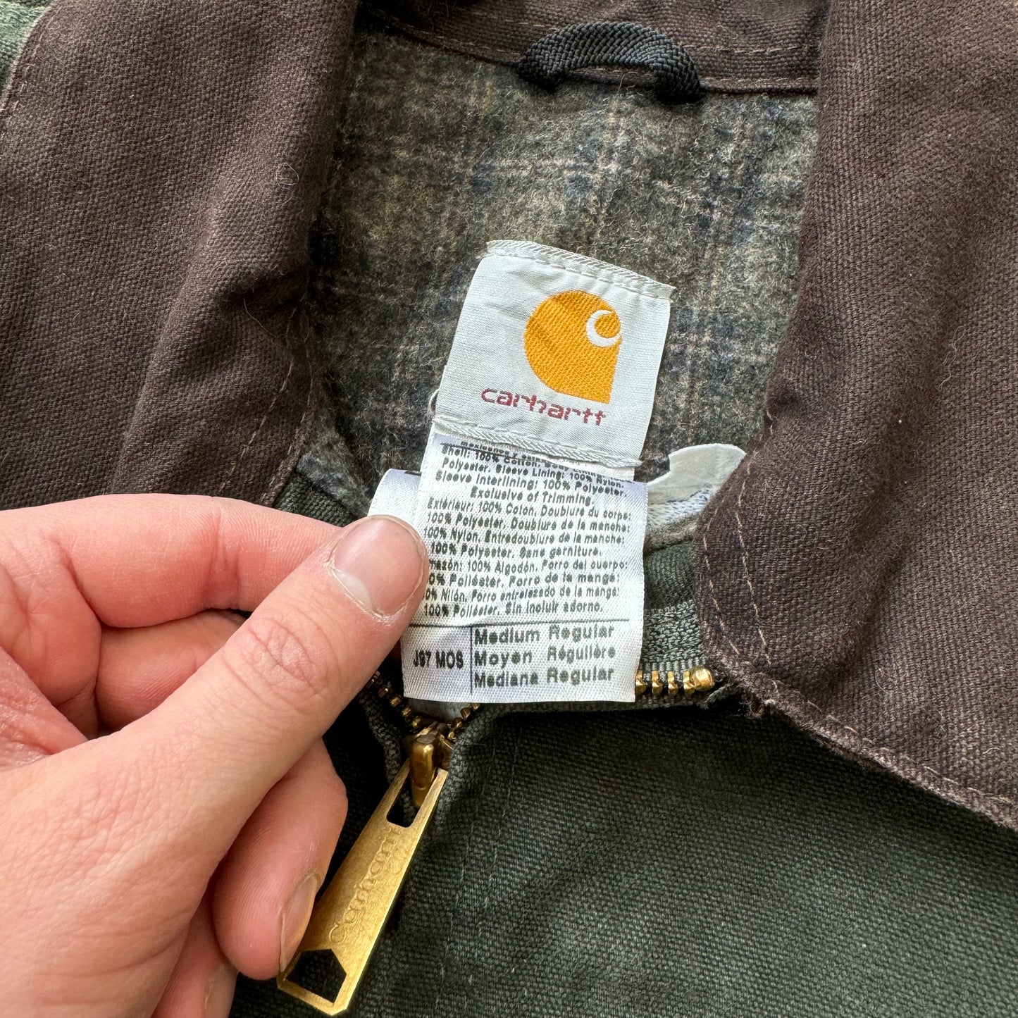 Vintage Forest Green Carhartt Detroit Jacket Sz M