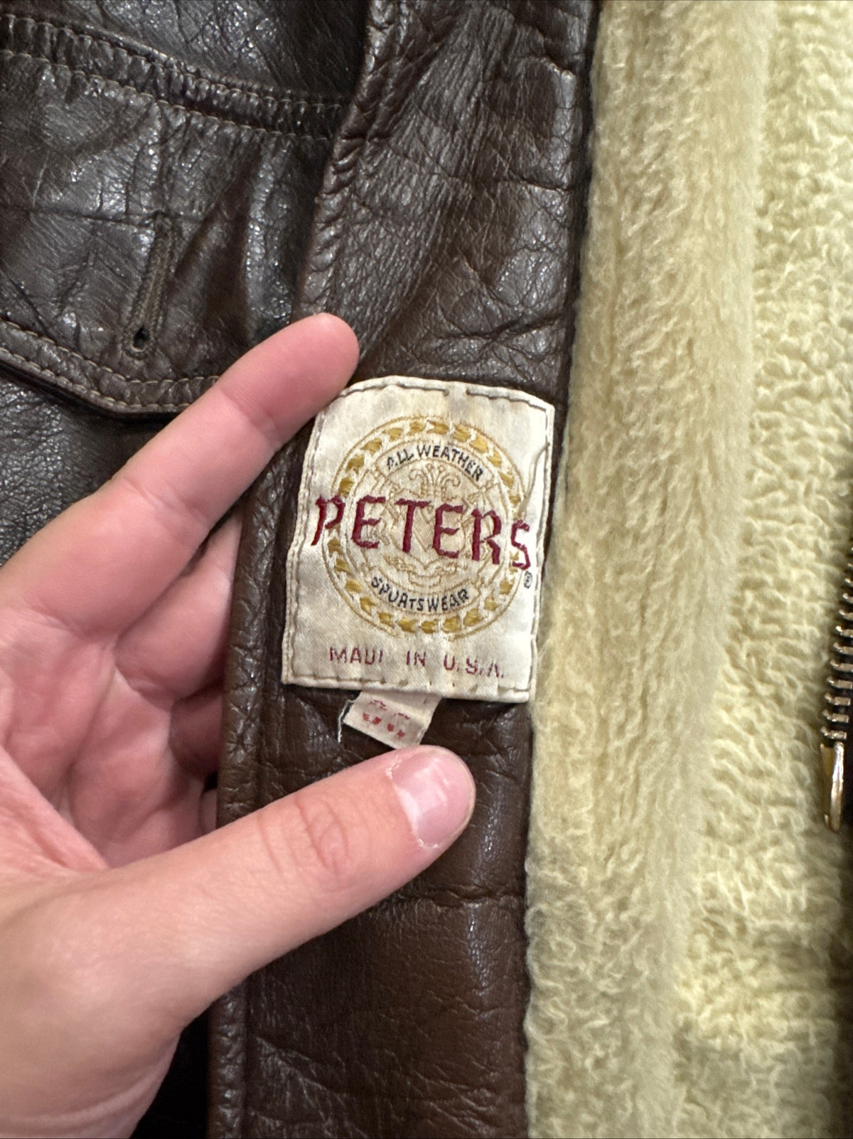 Vintage Peter’s Lined Leather Jacket Sz M