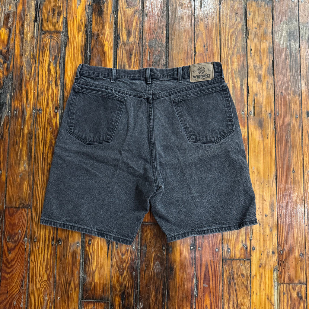 Vintage Wrangler Black Denim Jean Shorts Sz 38
