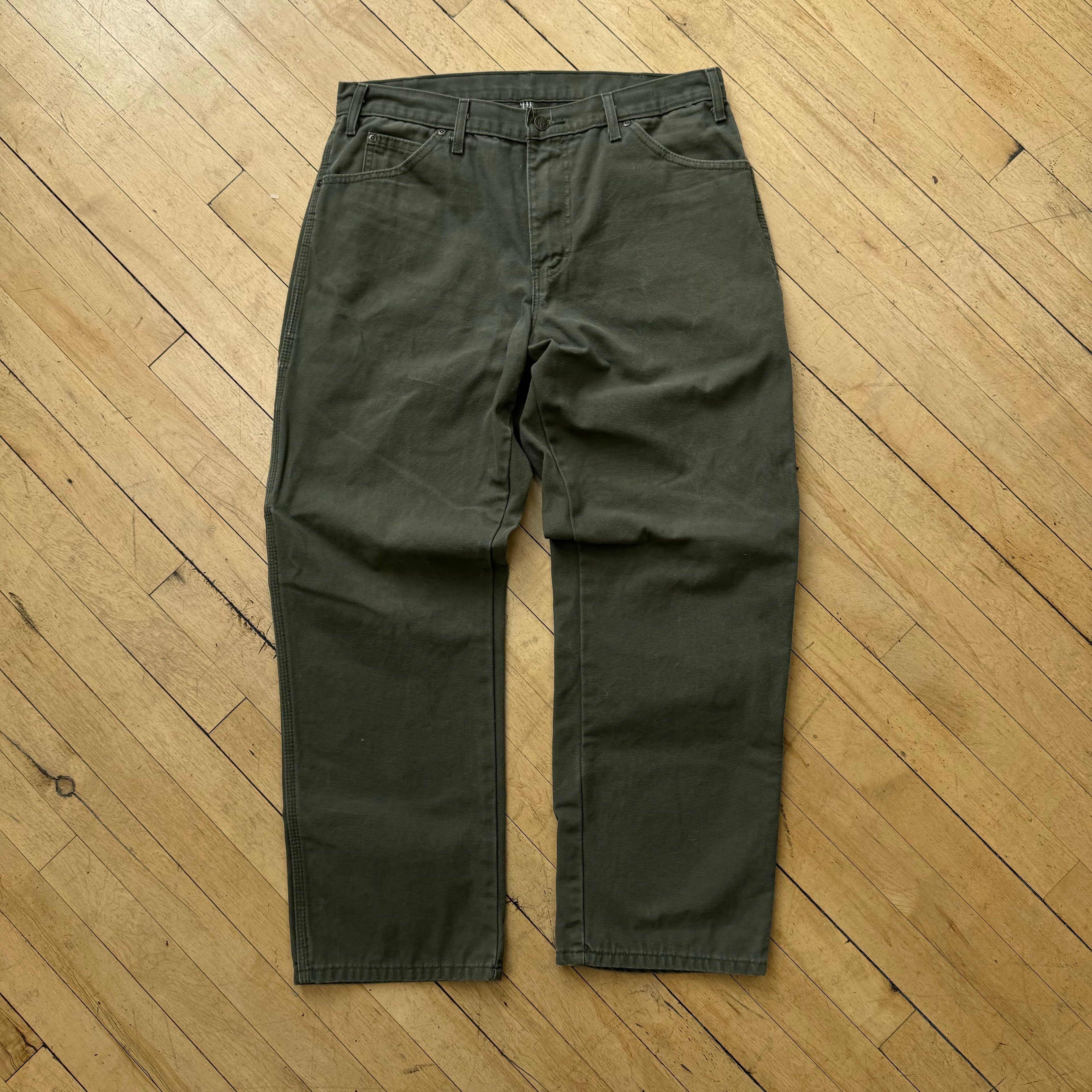 Vintage Olive Dickie Cargo Denim Jeans Sz 34x30