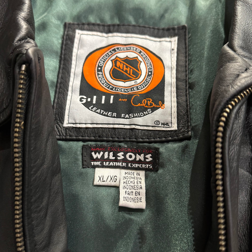 Vintage Minnesota Wild Carl Banks Leather Jacket Sz XL (NEW)