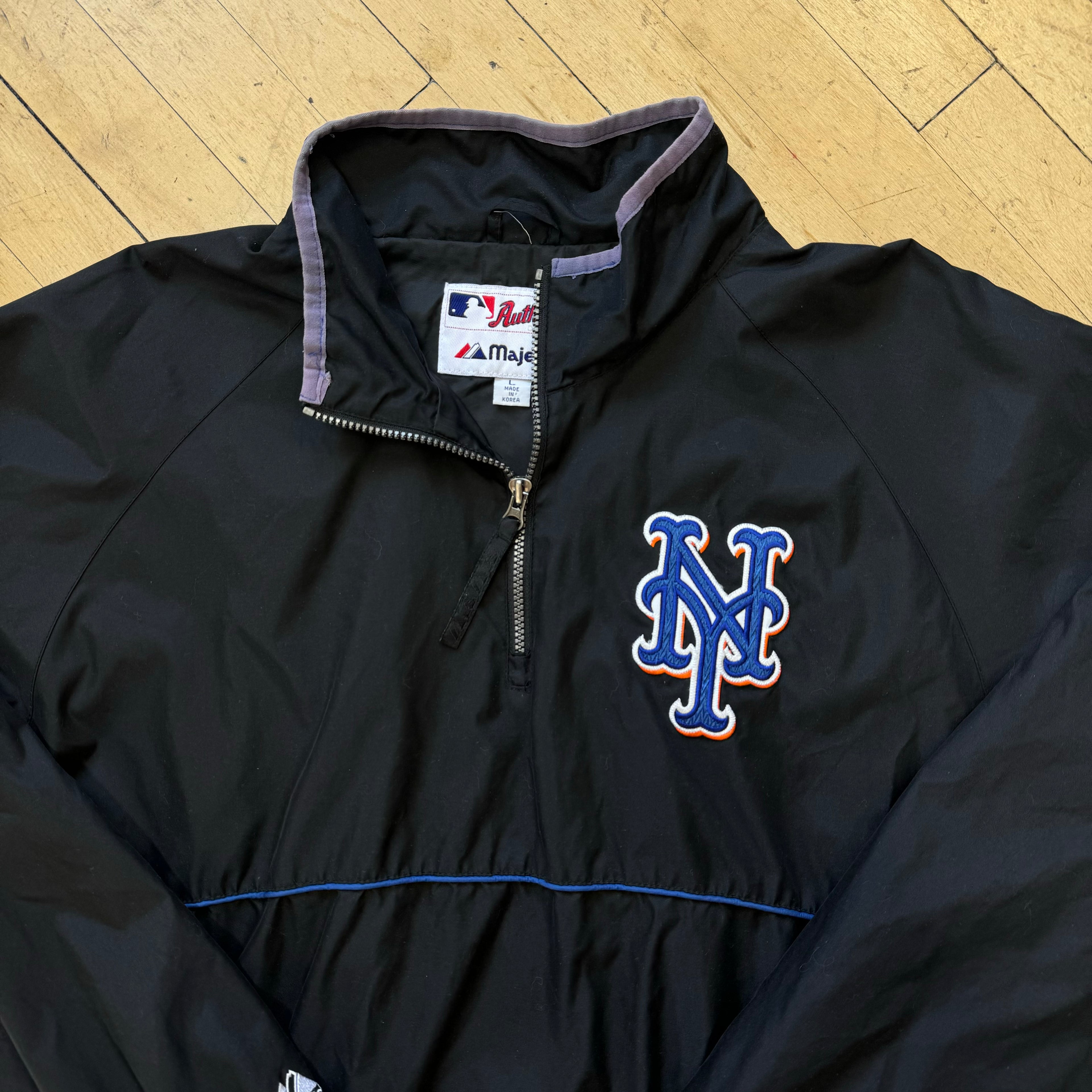 Vintage New York Mets Majestic Quarter Zip Jacket Sz L