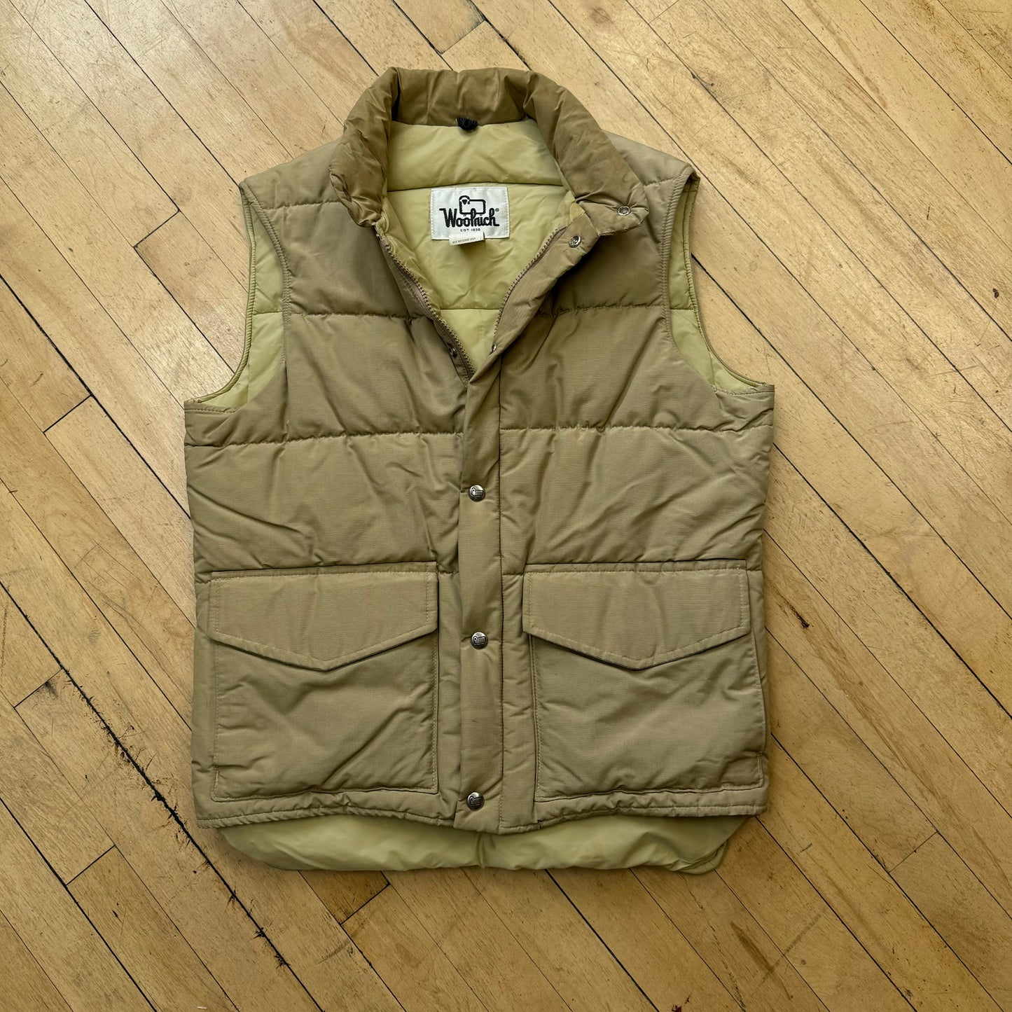 Vintage WoolRich Beige Puffer Vest Sz L