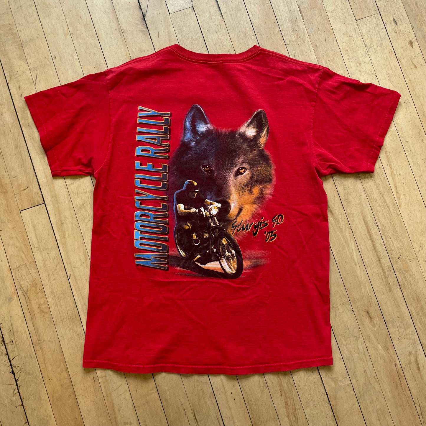 2005 Red Sturgis Rally Wolf Week T-shirt Sz M