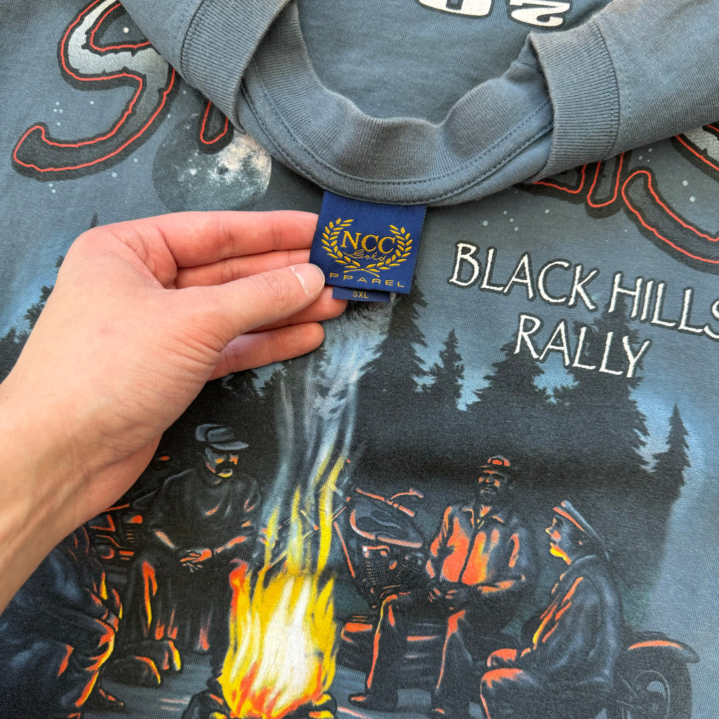 Vintage Sturgis Black Hills Rally Camo Fire T-shirt Sz XXL