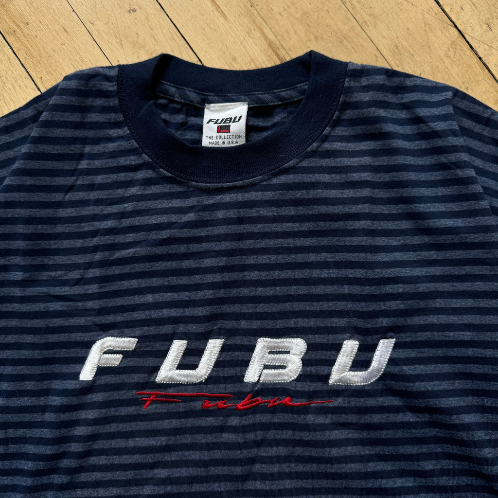 Vintage Bootleg Striped Fubu T-shirt Sz L