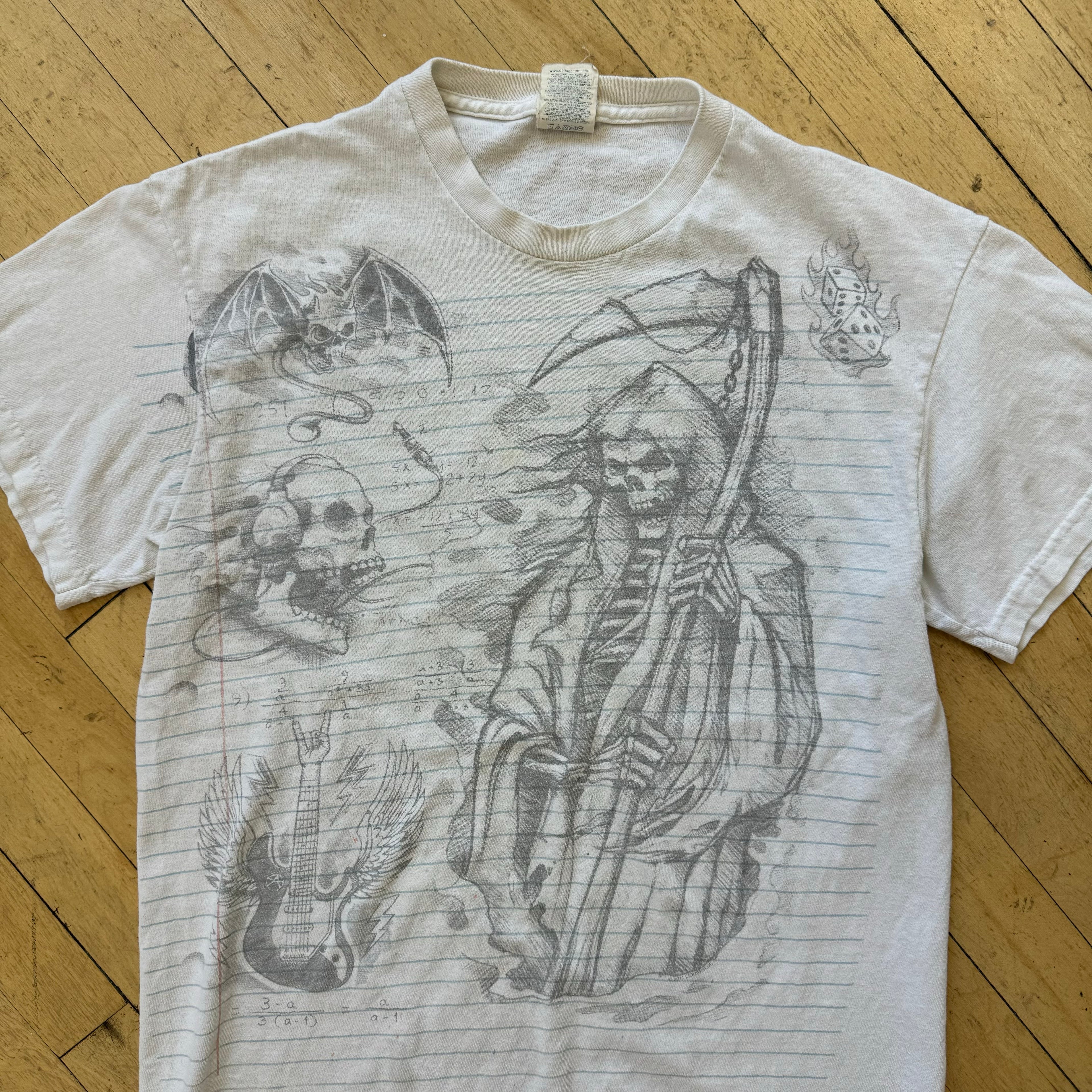 Y2K Grim Reaper Paper T-shirt Sz M