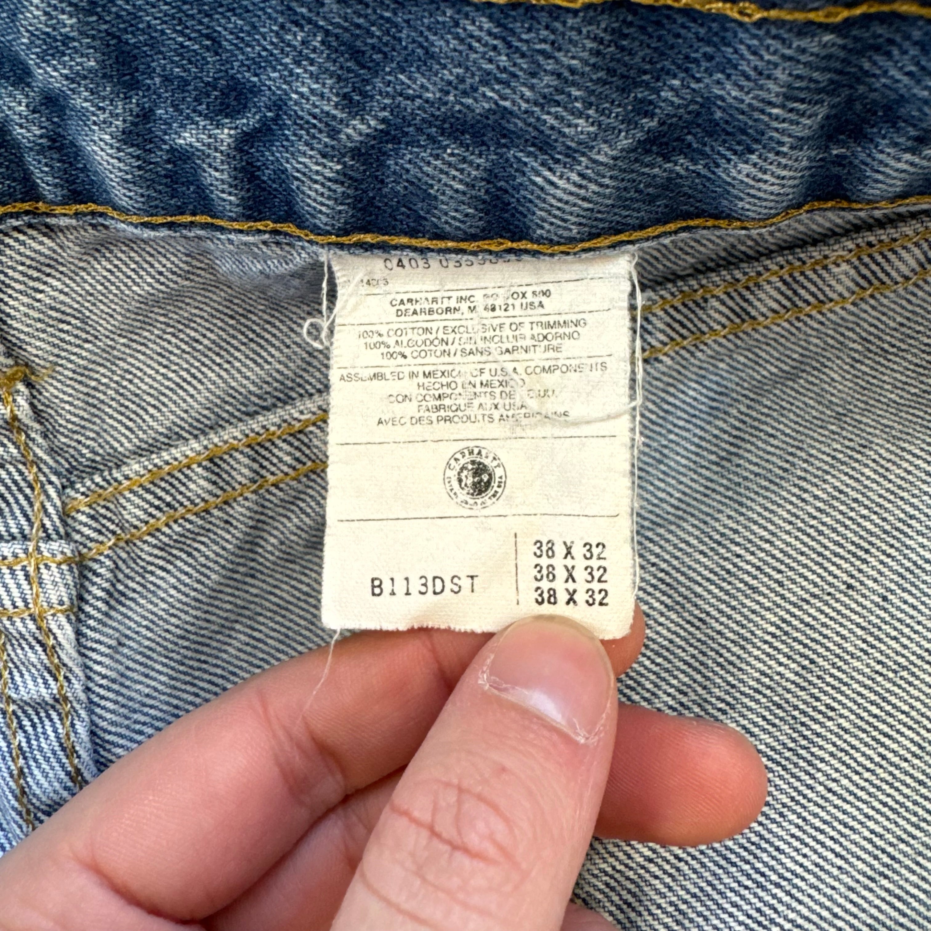 Vintage Carhartt Denim Jeans Sz 38x32