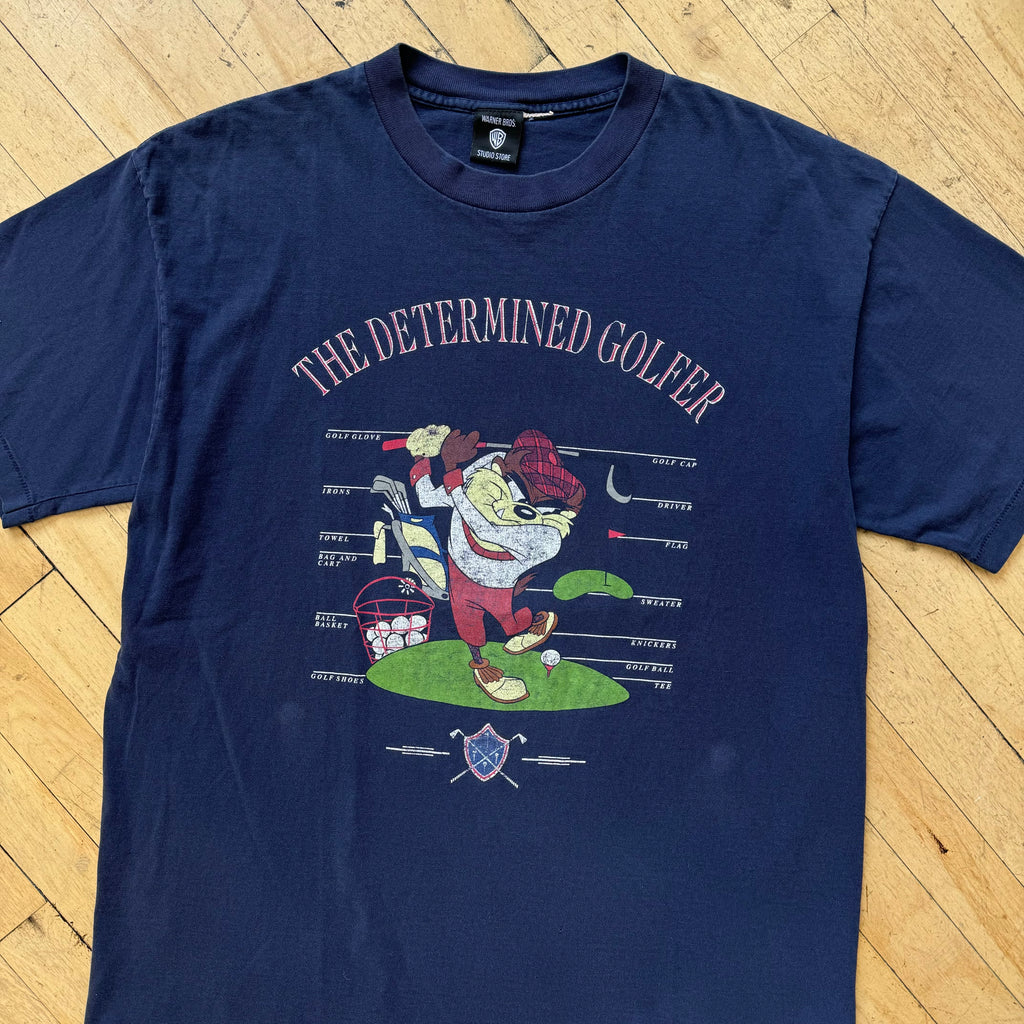 Vintage Determined Golfer Taz T-shirt Sz XL