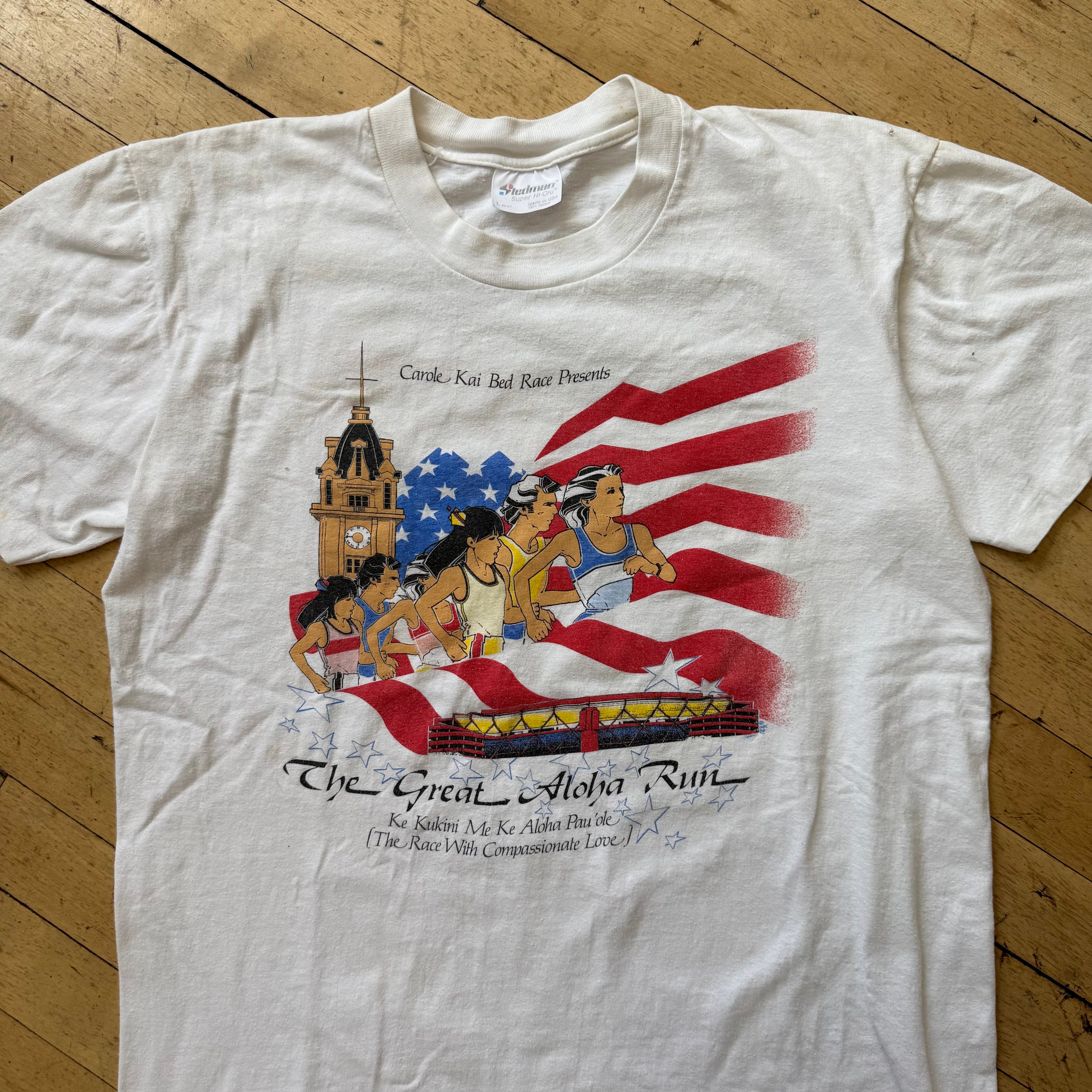 Vintage The Great Aloha Run T-shirt Sz M