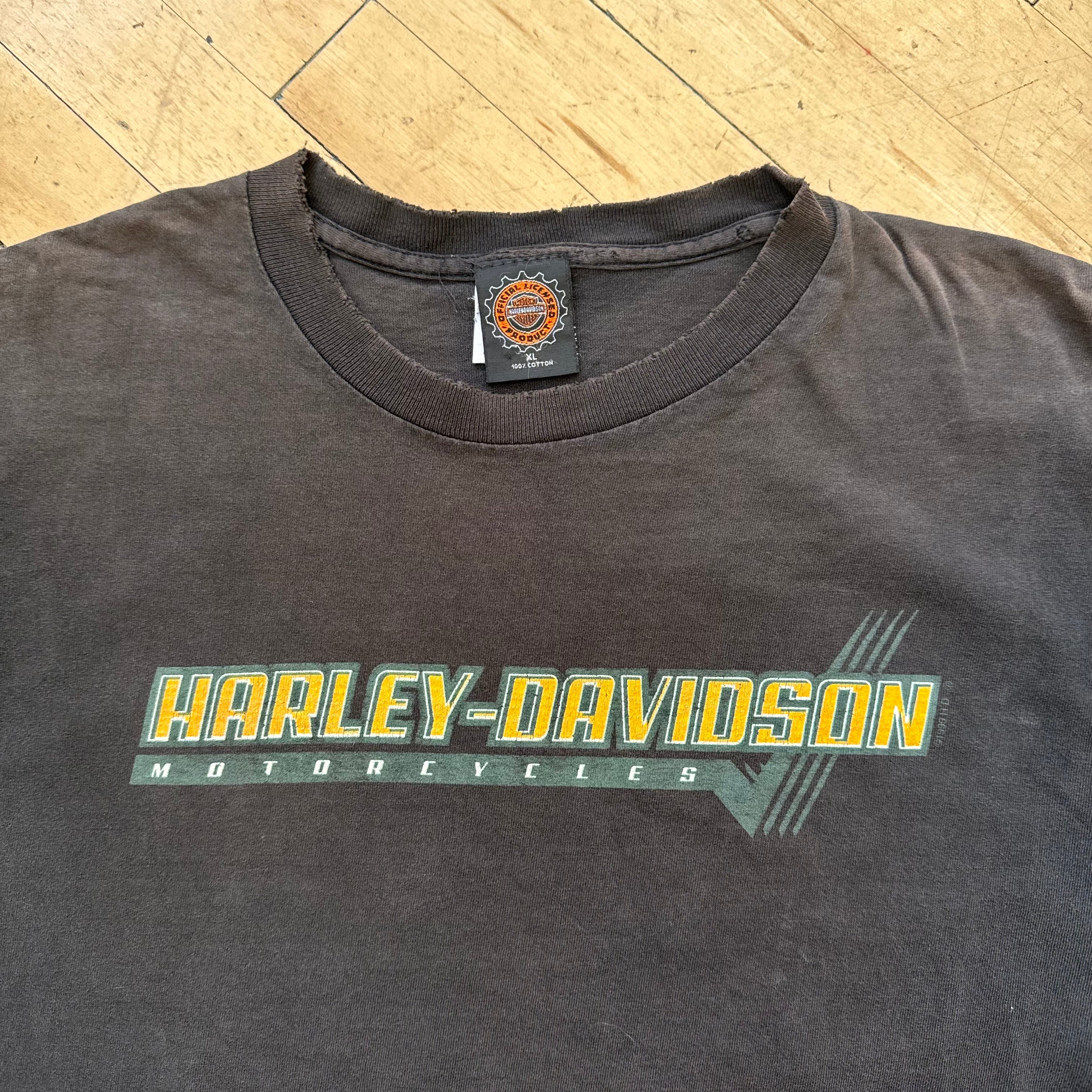 Vintage Faded Harley Davidson SpellOut T-shirt Sz XL