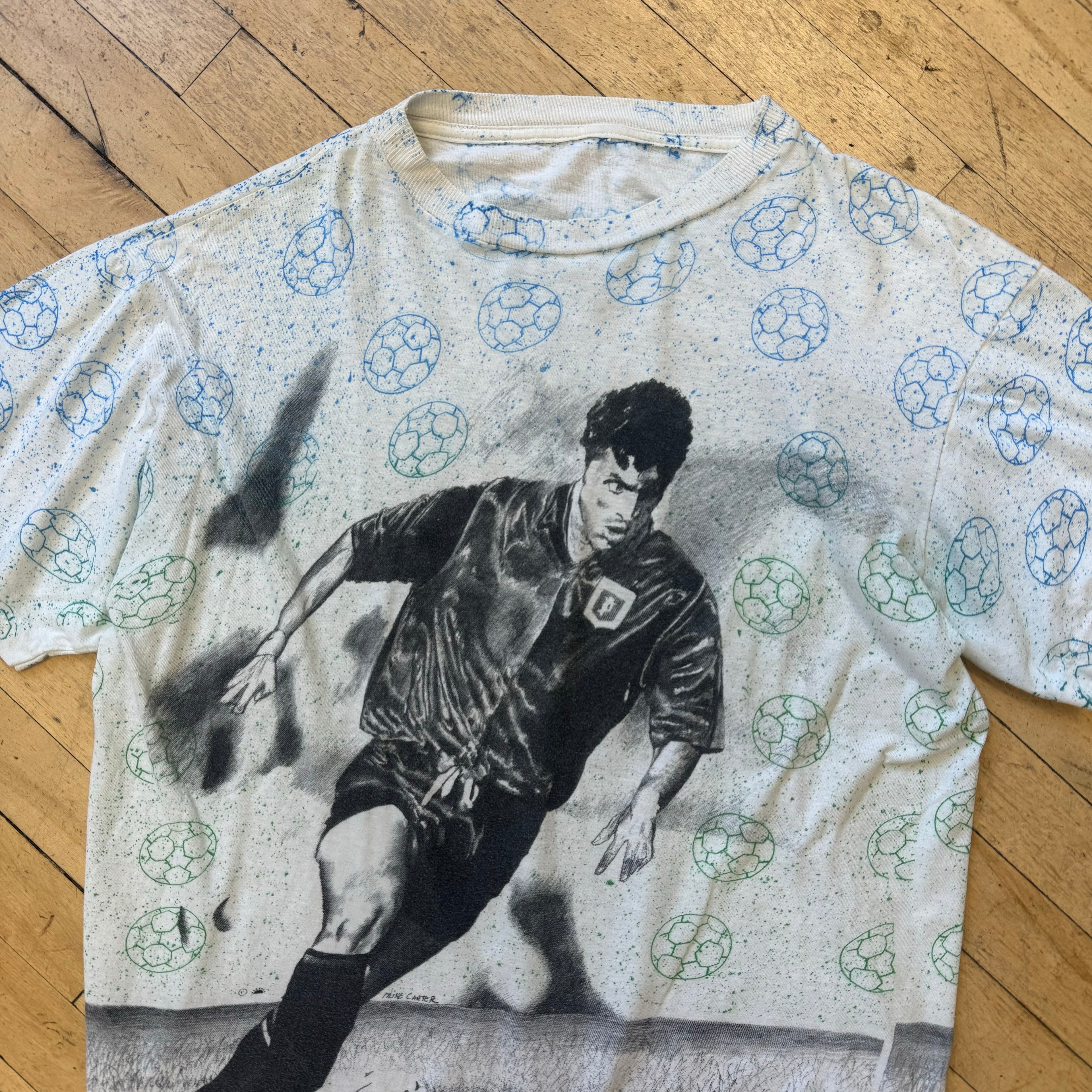 Vintage Soccer AOP T-shirt Sz L