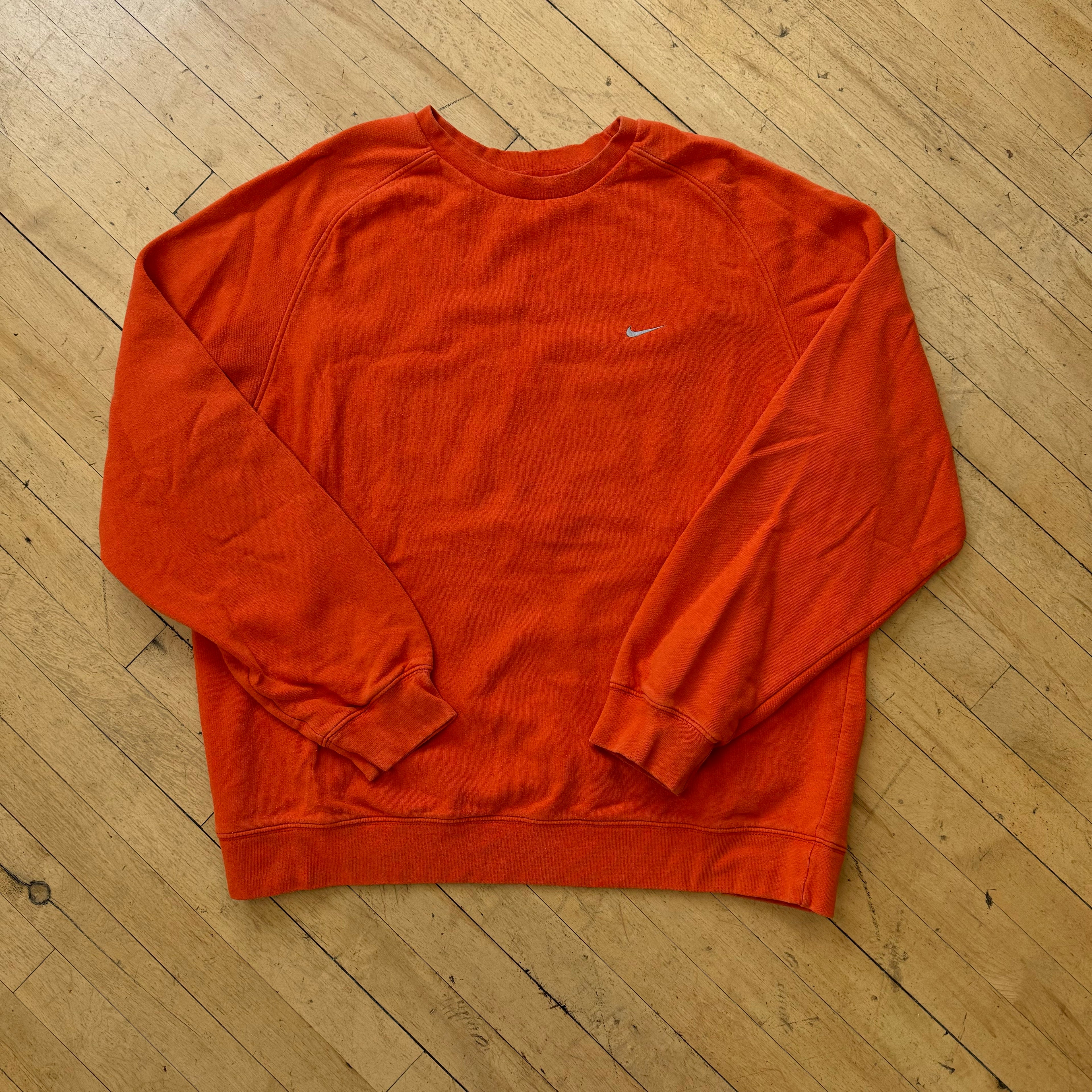 Vintage Nike Simple Swoosh Orange Crewneck Sz L