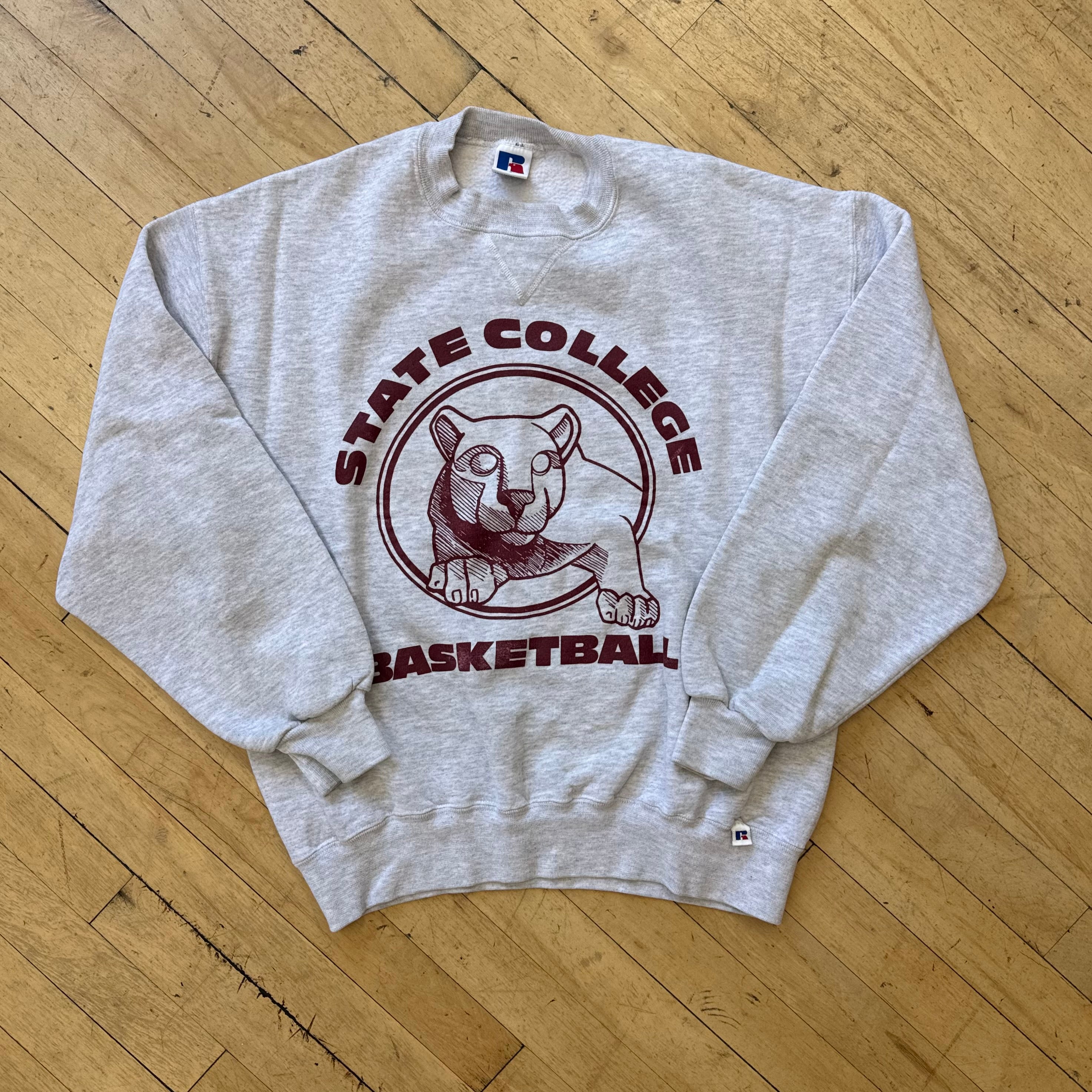 Vintage State College Basketball CrewNeck Sz M