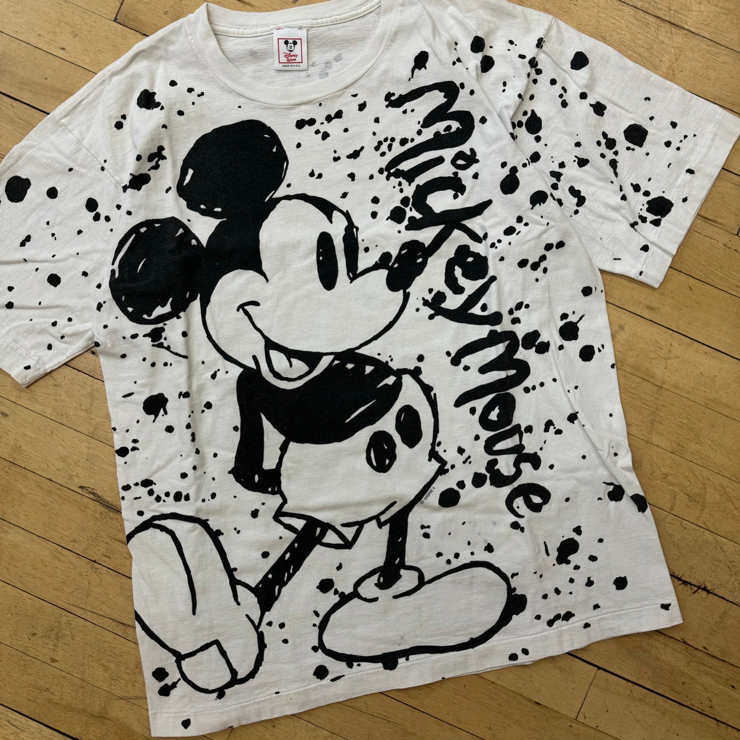 Vintage Mickey Mouse AOP T-shirt Sz L