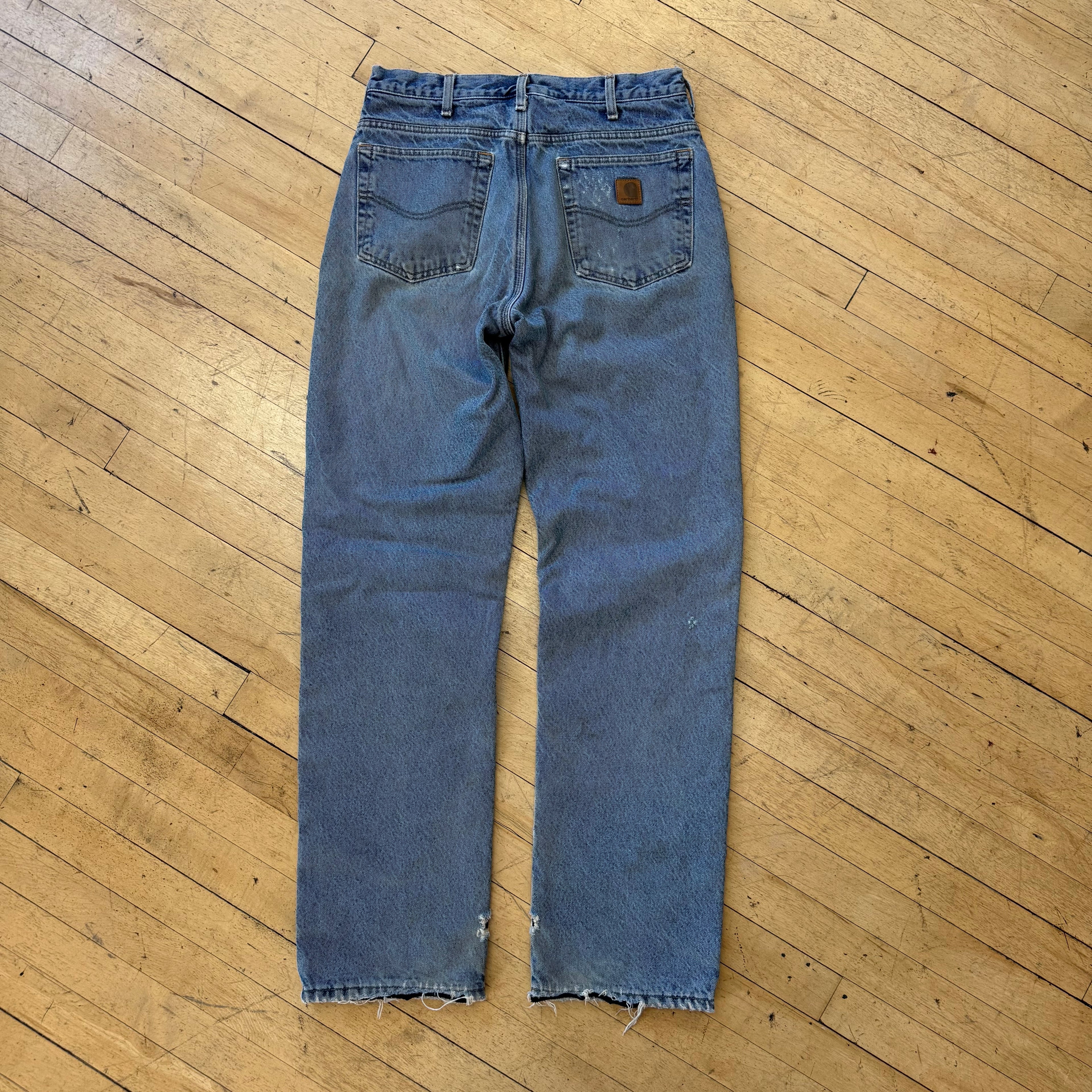 Vintage Blanket Lined Carhartt Denim Jeans Sz 32x34