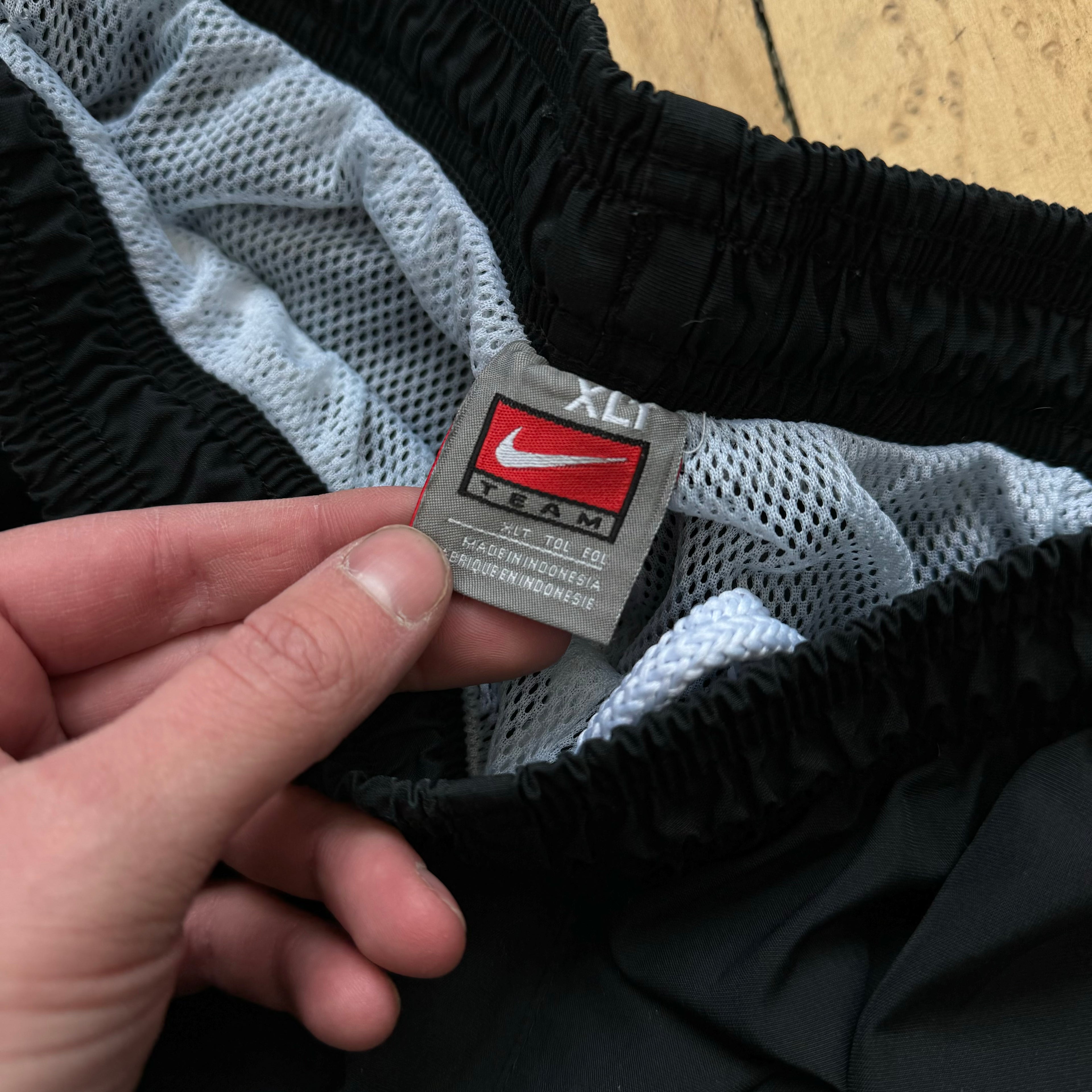 Vintage Black / White Nike Team Trackpants Sz XL