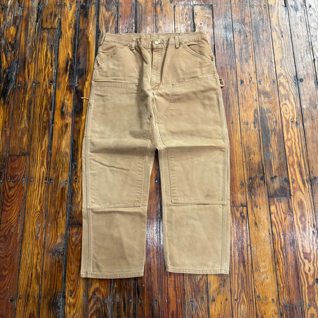 Vintage Carhartt Double Knees Duck Canvas Denim Jeans Sz 38x30
